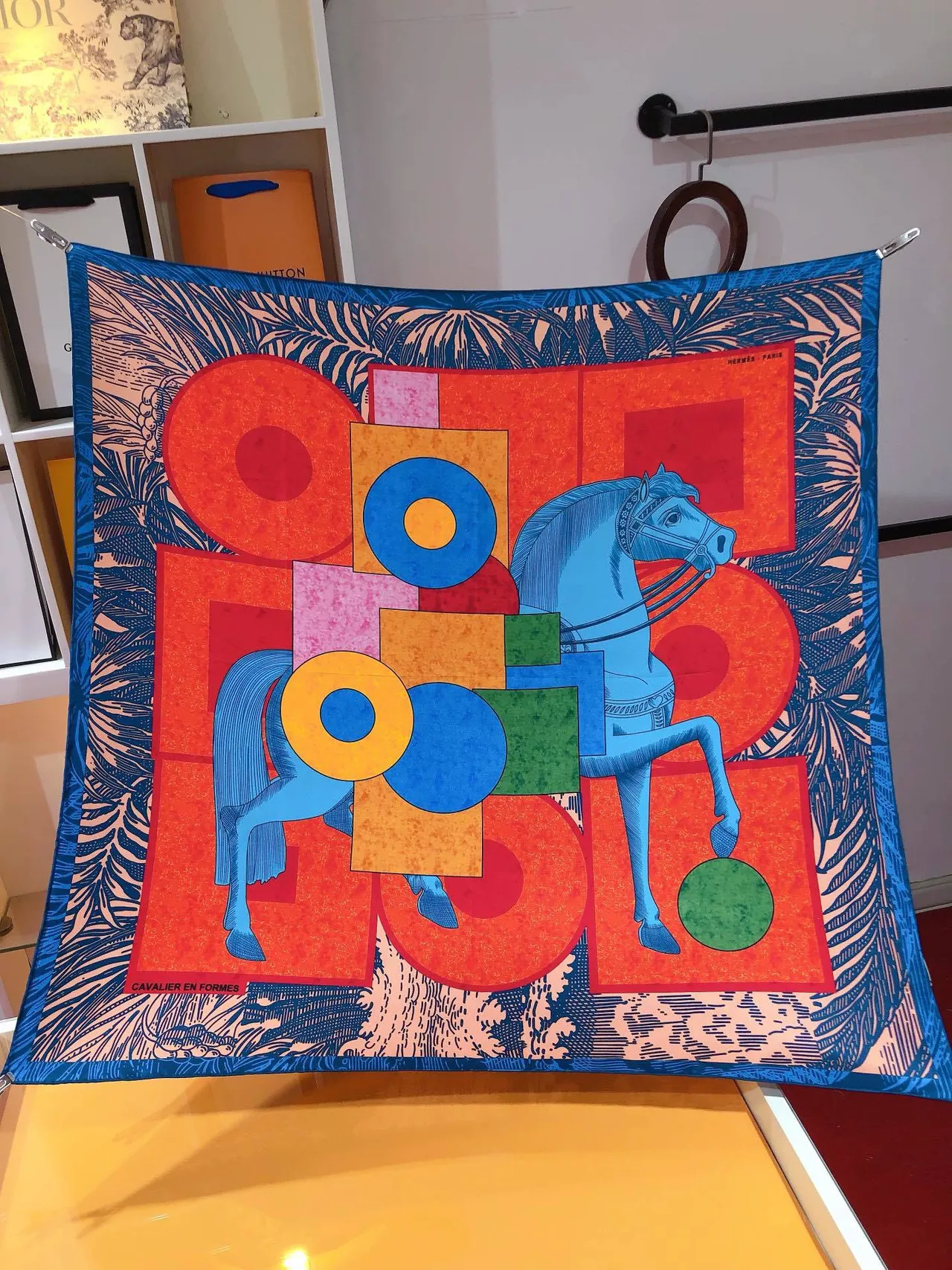 Hermès Multicolor Square Bold Graphic Print Silk Scarf