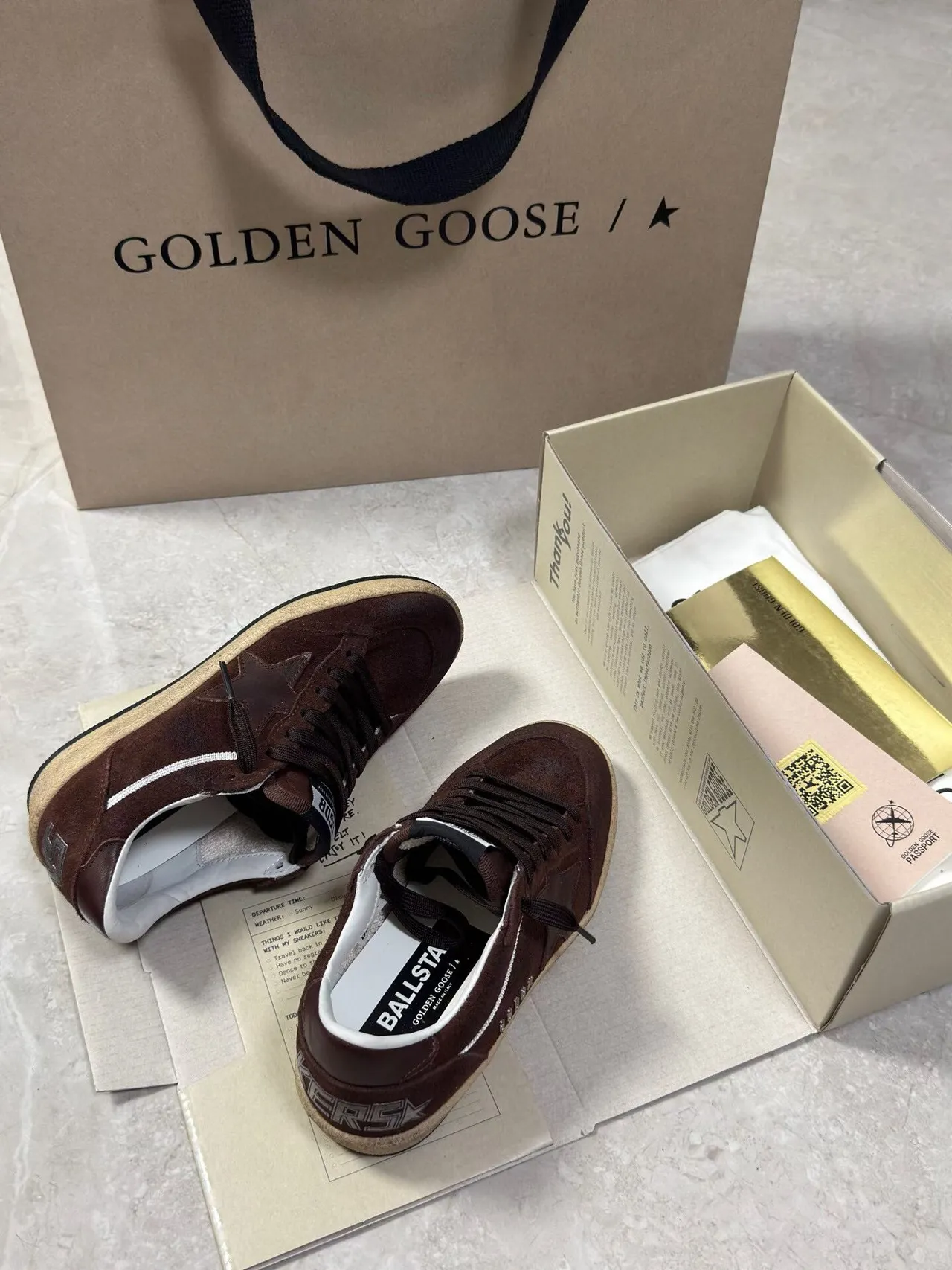 Golden Goose Ball Star Brown Suede Lifestyle Sneakers