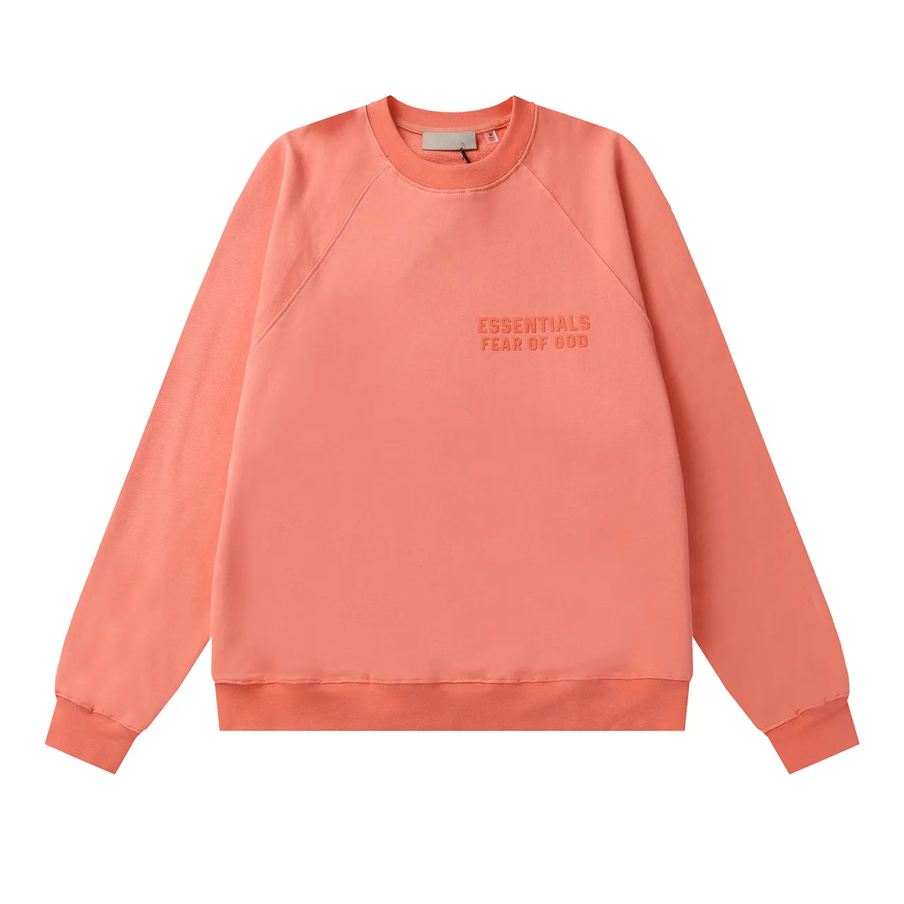 Fear of God Essentials Black Raglan Sleeves Embroidered Chest Logo Sweater