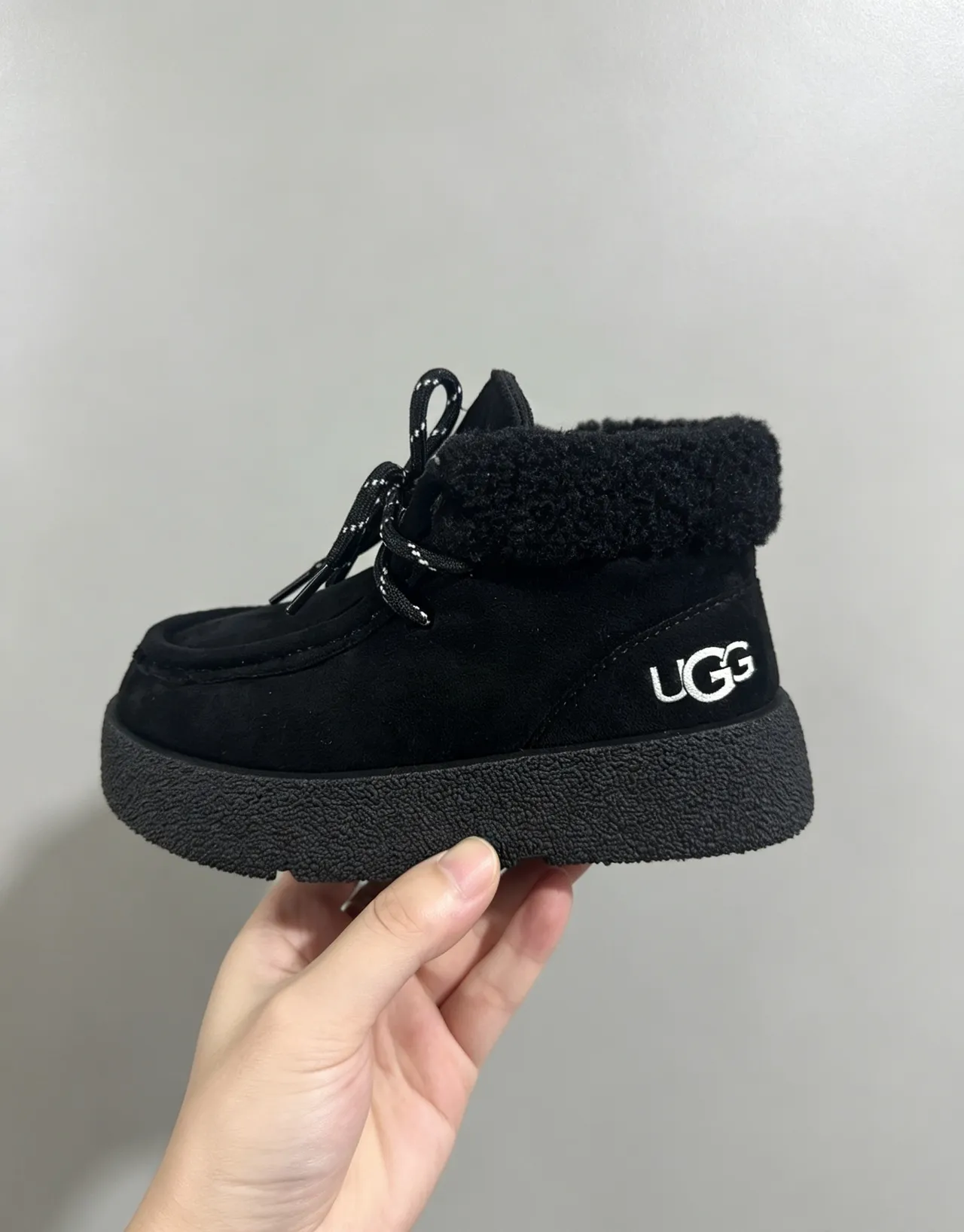 UGG Platform Shearling-Lined Suede Ankle Snow Boots