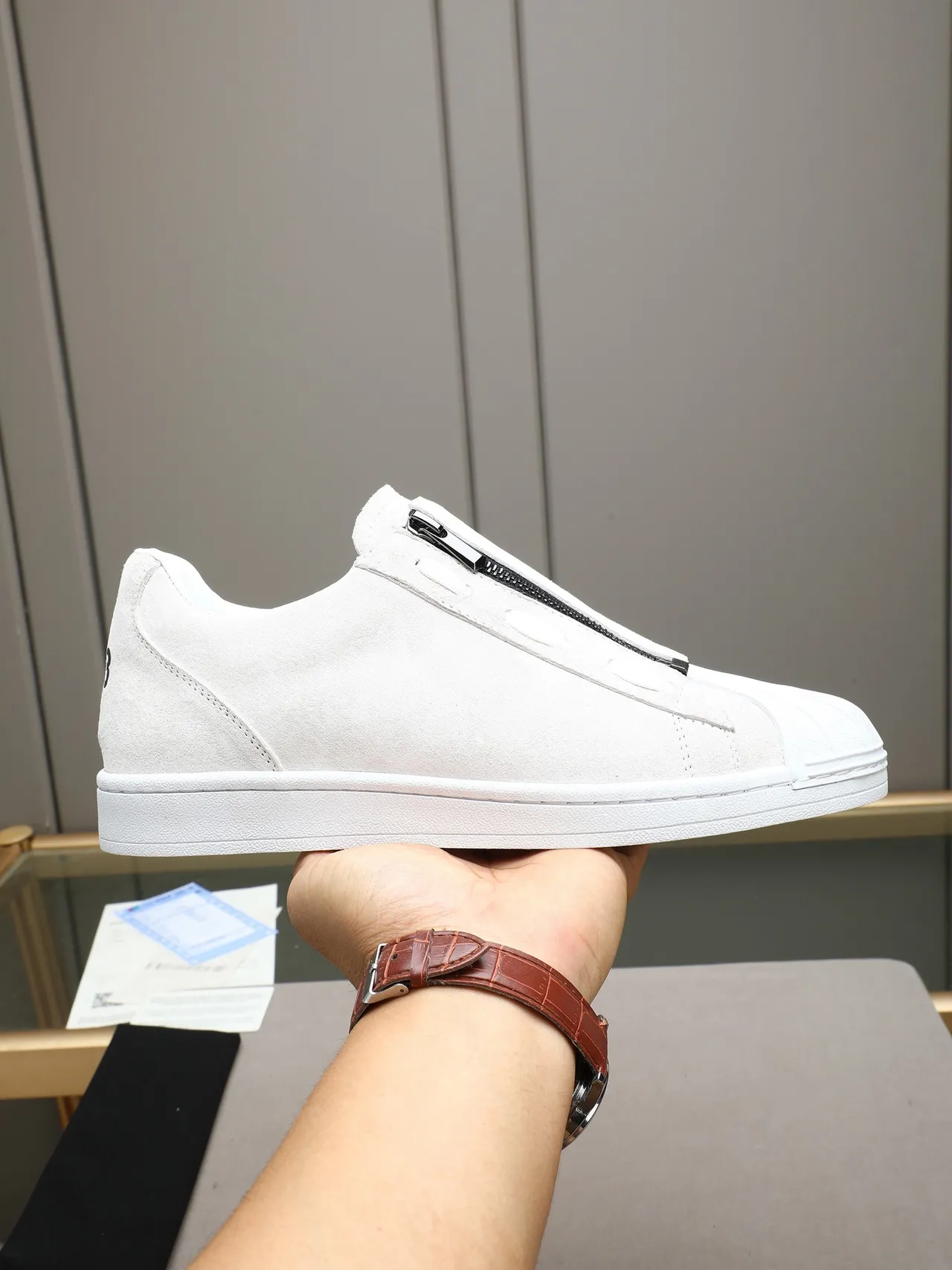Adidas Superstar Zip White Suede Lifestyle Sneakers