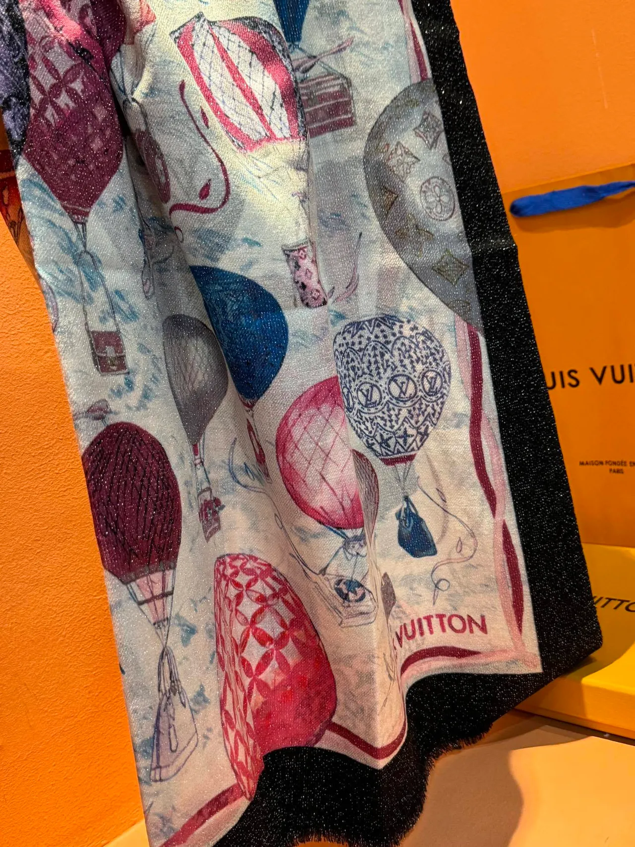 Louis Vuitton Montgolfière Printed Hot-Air Balloon Silk Scarf