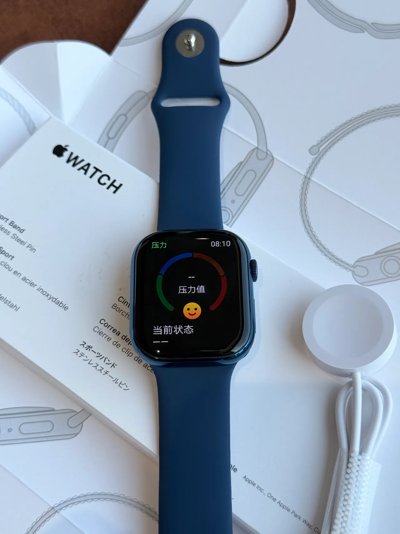 Apple Blue Black Square Case Flat Display Sports Watch