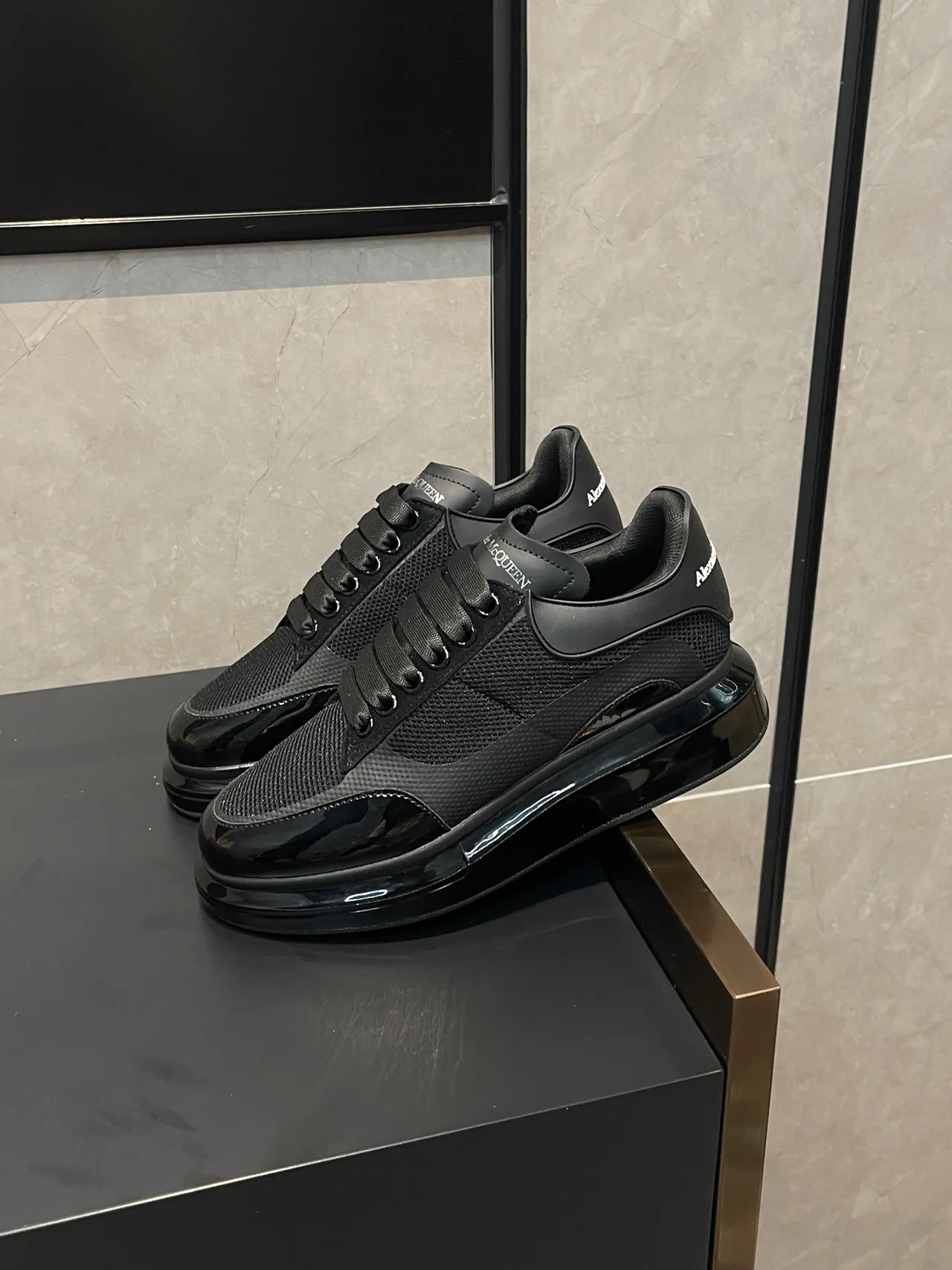 Alexander McQueen Oversized Sneaker Black Mesh Lifestyle Sneakers