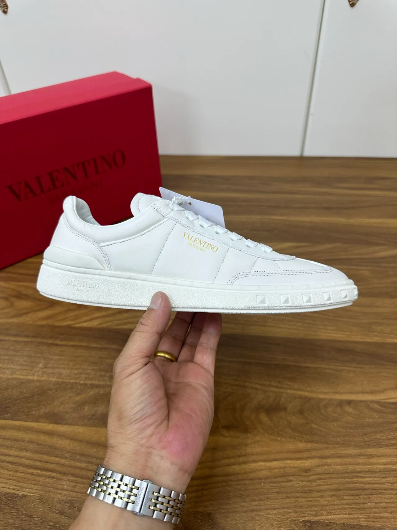 Valentino Rockstud White Leather Lifestyle Sneakers