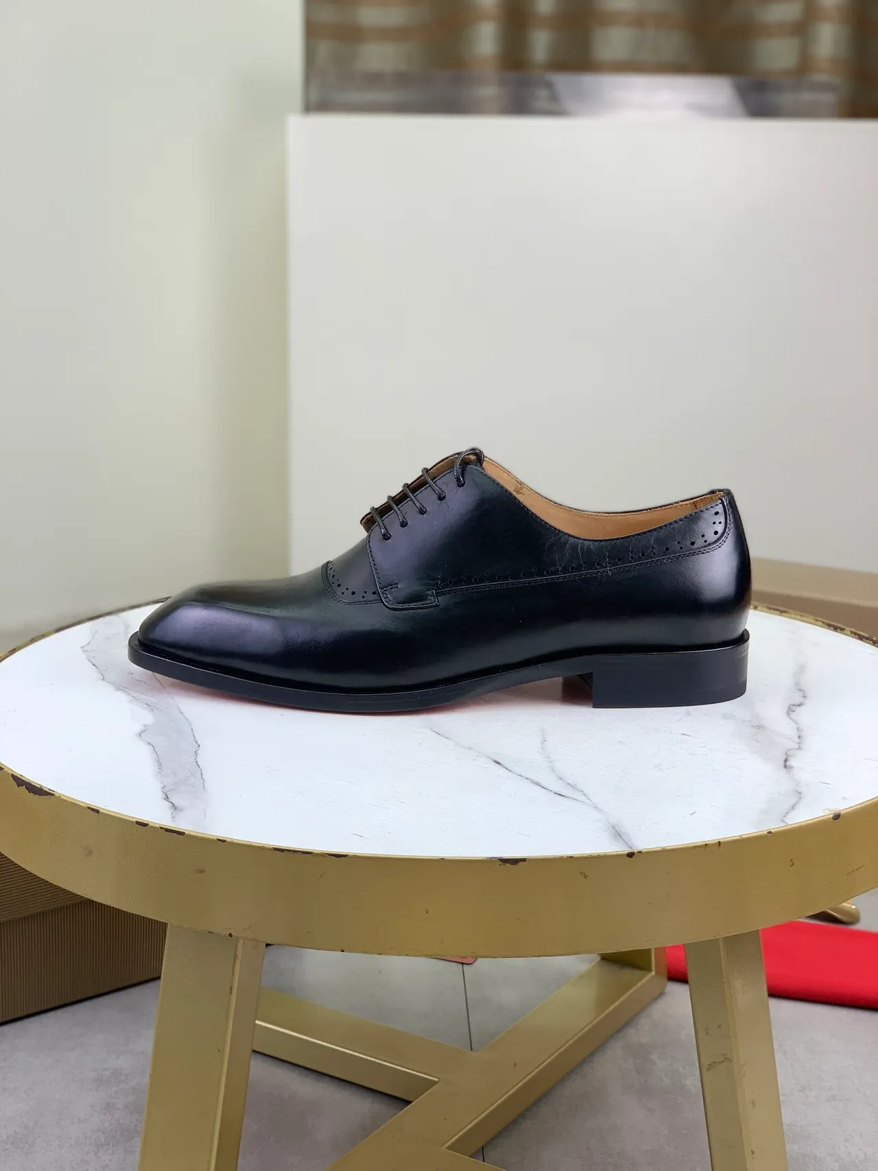 Christian Louboutin Black Wingtip Brogue Oxford Shoes
