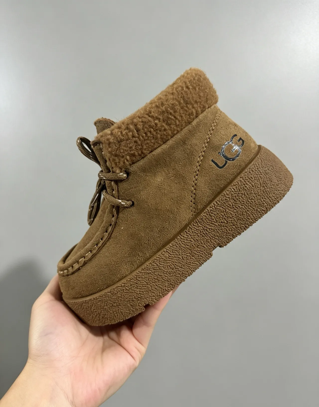 UGG Platform Shearling-Lined Suede Ankle Snow Boots