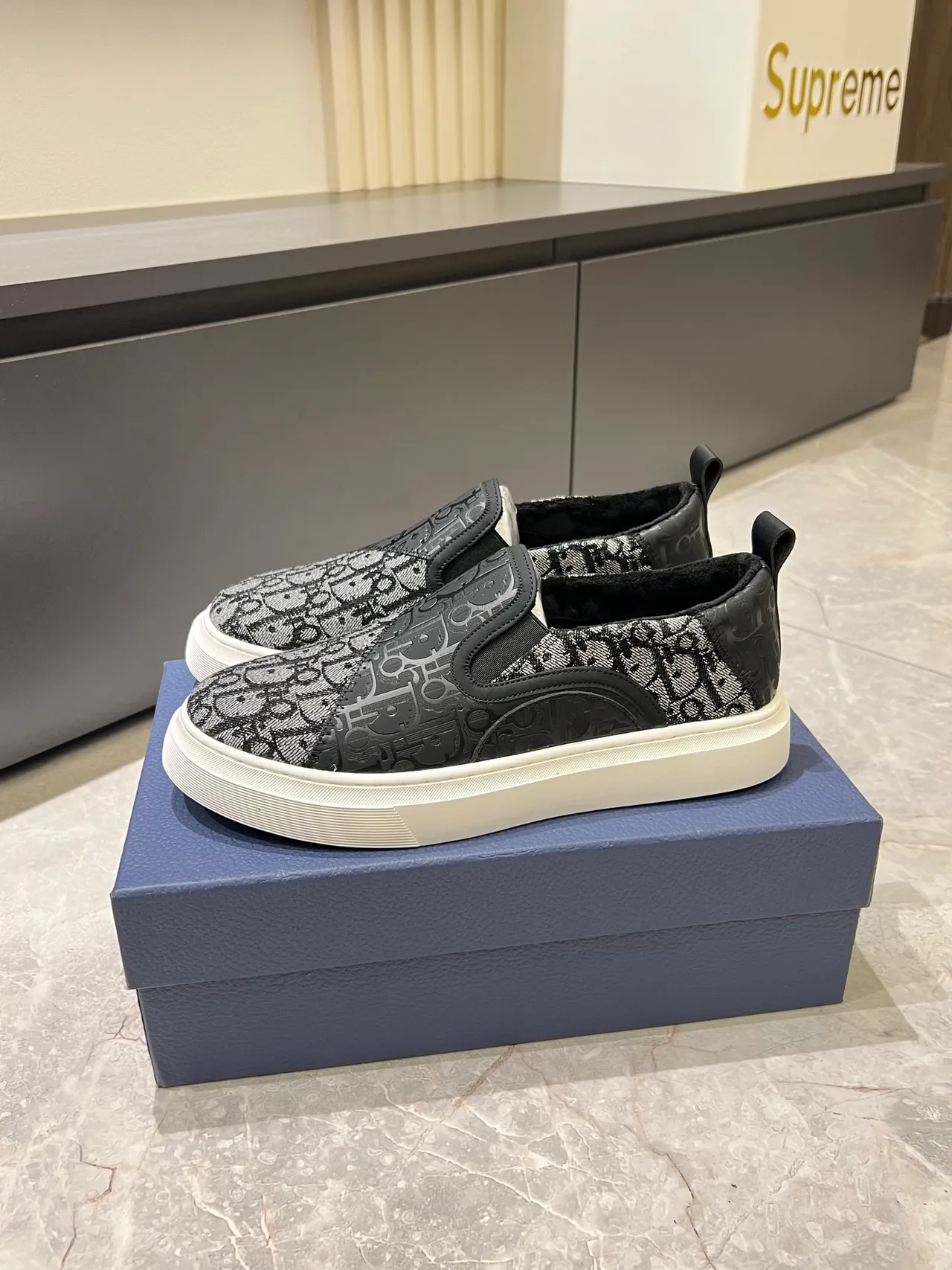 Dior B23 Monogram Jacquard Slip-On Lifestyle Sneakers
