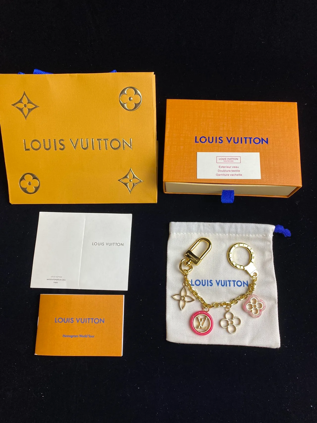Louis Vuitton Gold Multicolor Metal Enamel Charms Phone Case