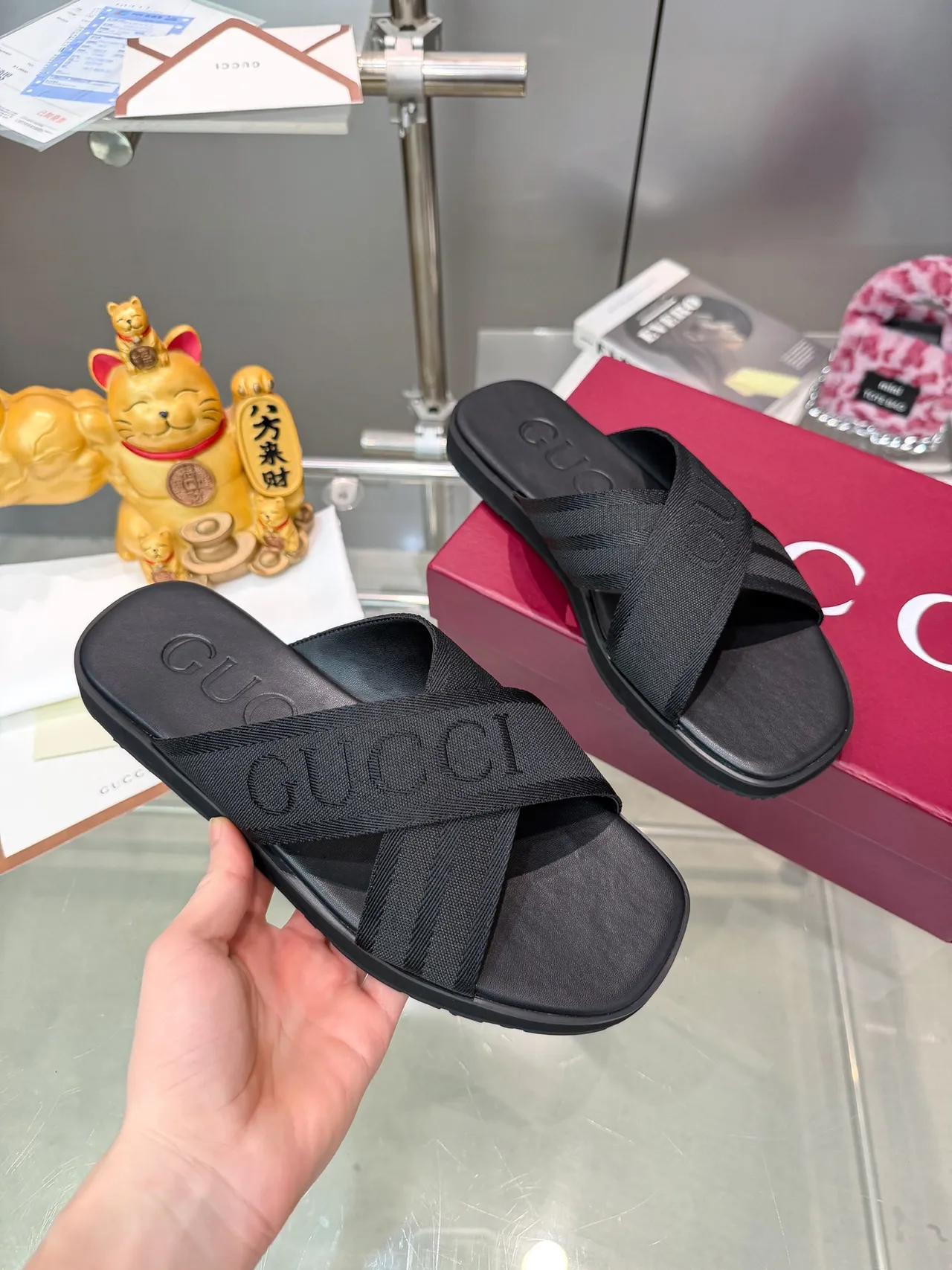 Gucci Logo Strap Slide Casual Sandals