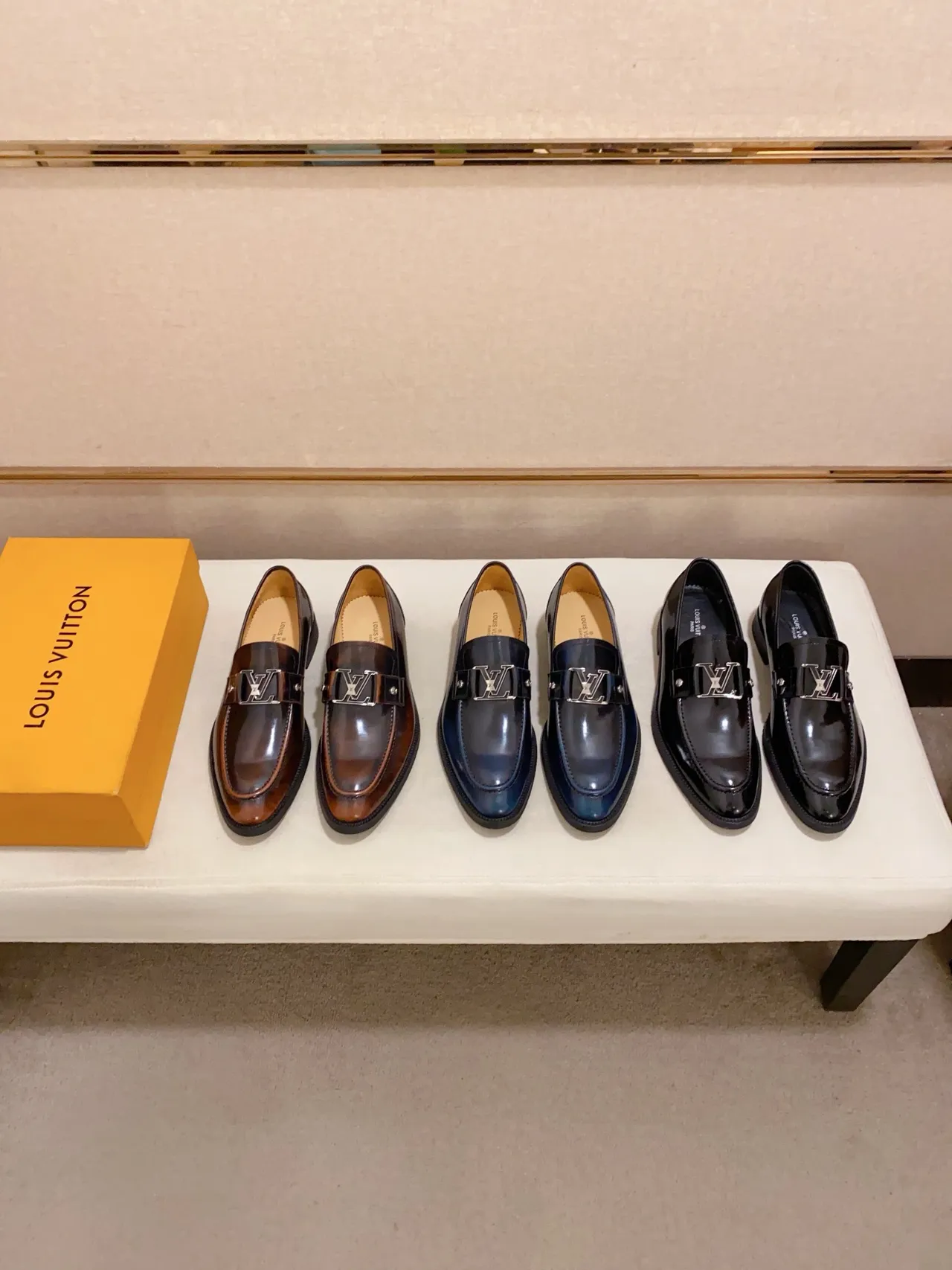 Black Glossy Patent Leather Buckle Strap Loafer