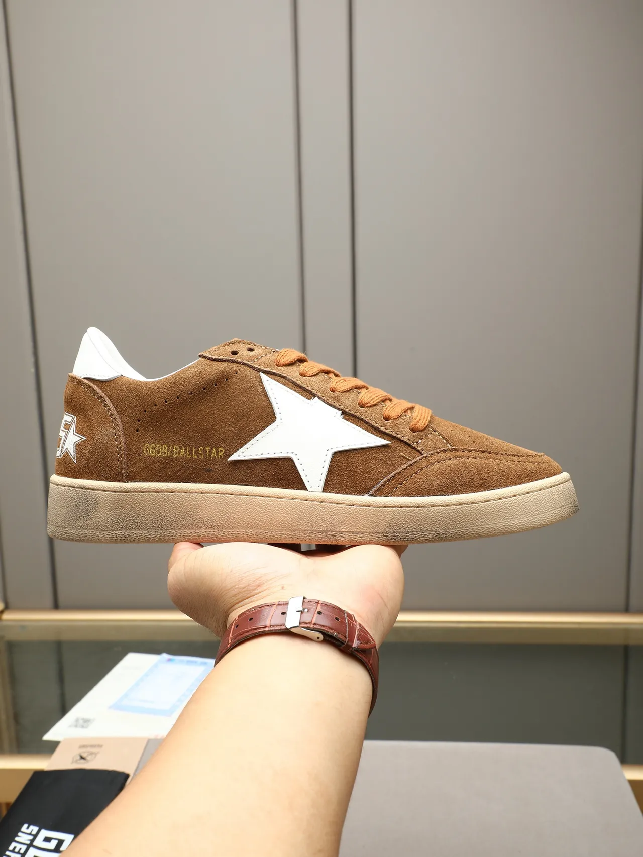 Golden Goose Ball Star Brown Suede White Star Lifestyle Sneakers