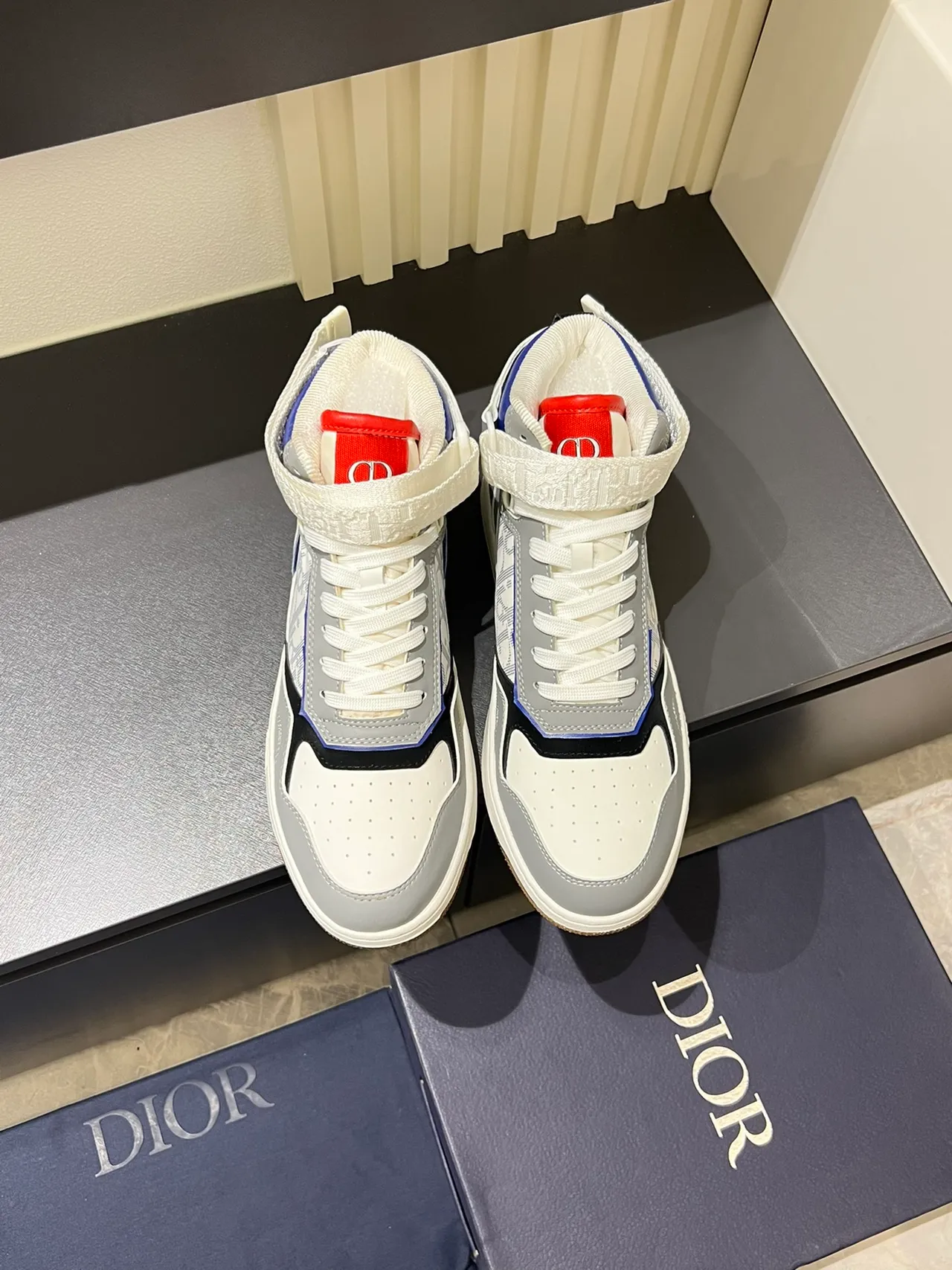 Dior B23 High-Top Monogram Panel Lifestyle Sneakers