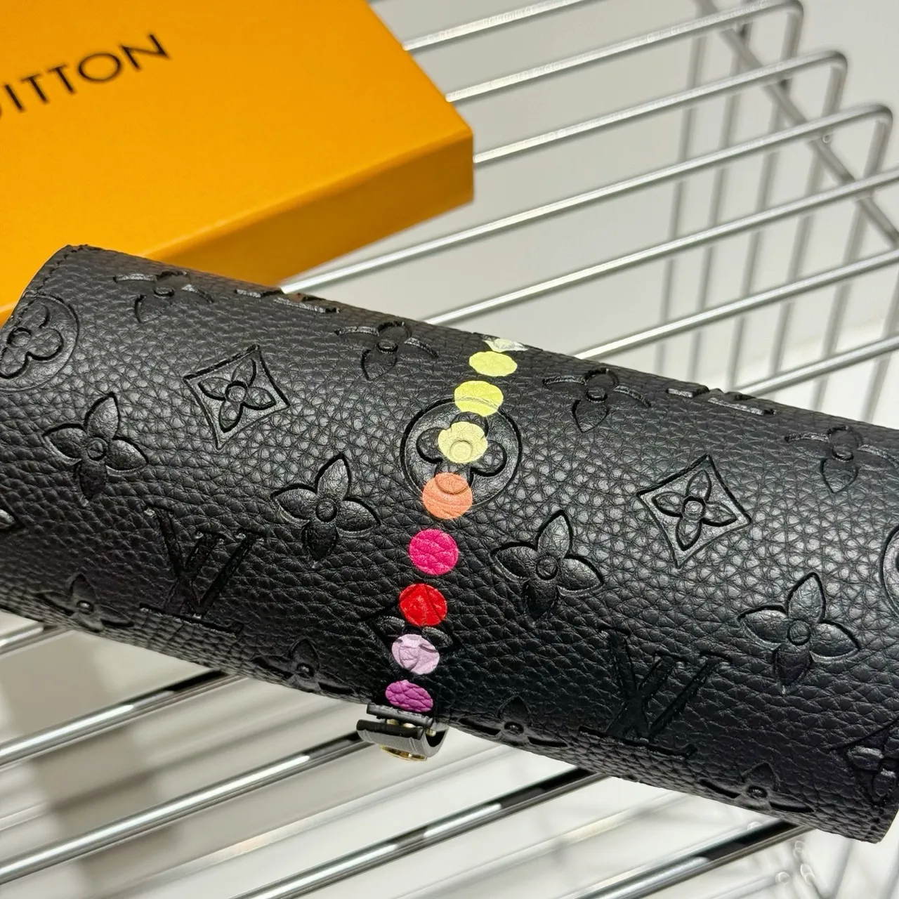Louis Vuitton Monogram Leather Roll Clutch Handbag