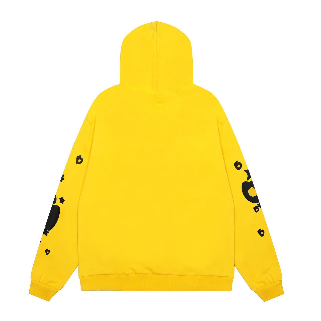 Sp5der Yellow Black Oversized Hoodie Graphic-Print Joggers Tracksuit