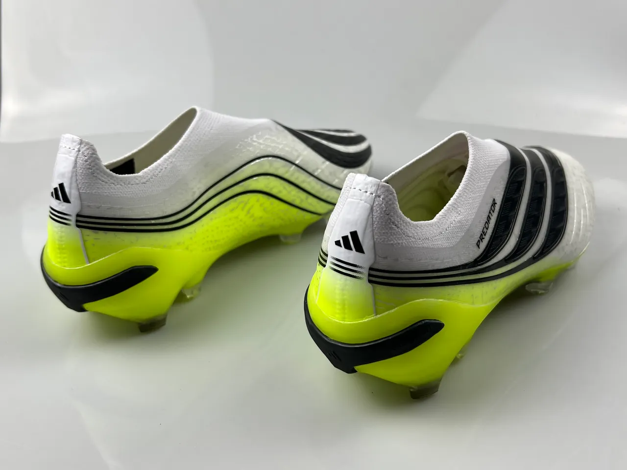 Adidas Predator Nanostrike+ White Black Neon Yellow Firm-Ground Soccer Shoes