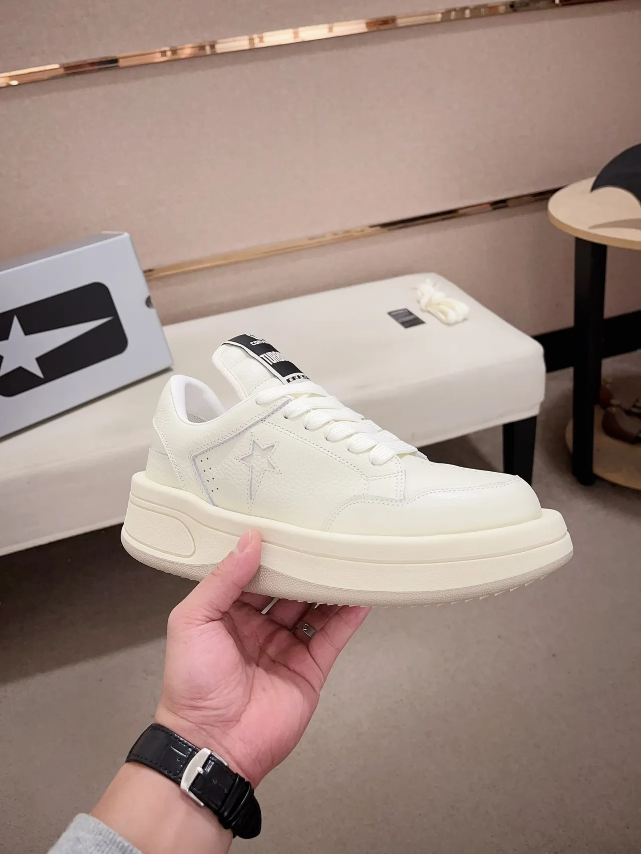 Converse Star Logo Platform Sneaker Off-White Lifestyle Sneakers