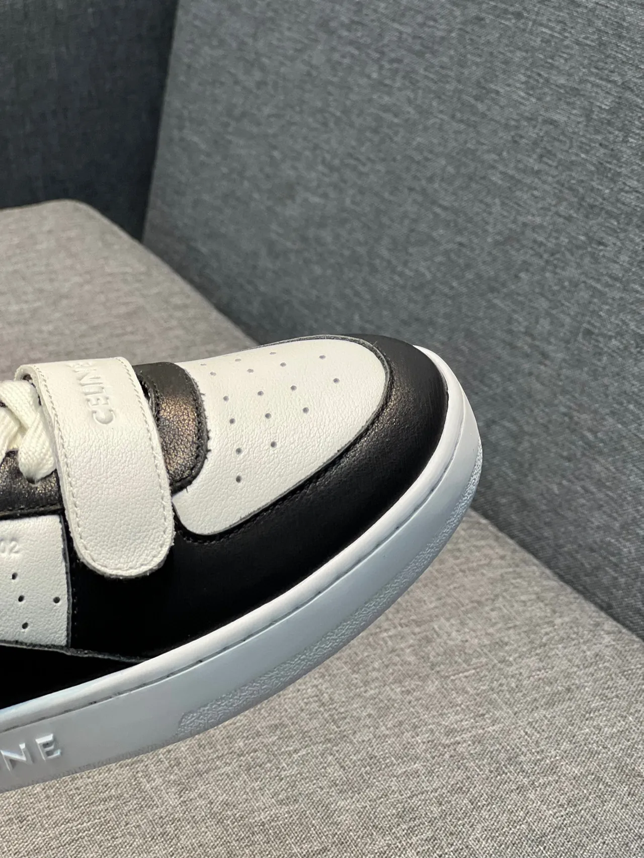 Celine CT-01 Two-Tone Perforated Leather High-Top Lifestyle Sneakers