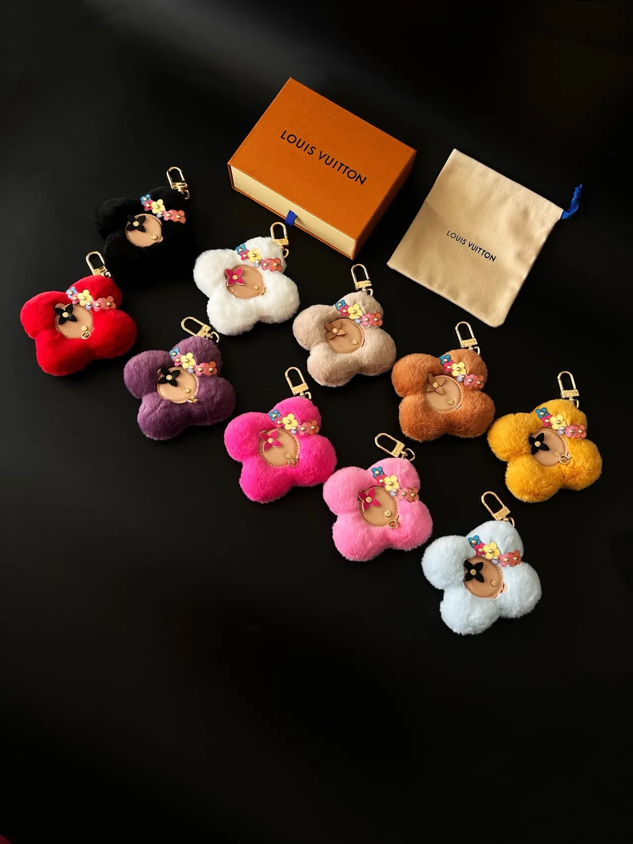 Louis Vuitton Multicolor Fluffy Faux Fur Flower-Shaped Crossbody Bag
