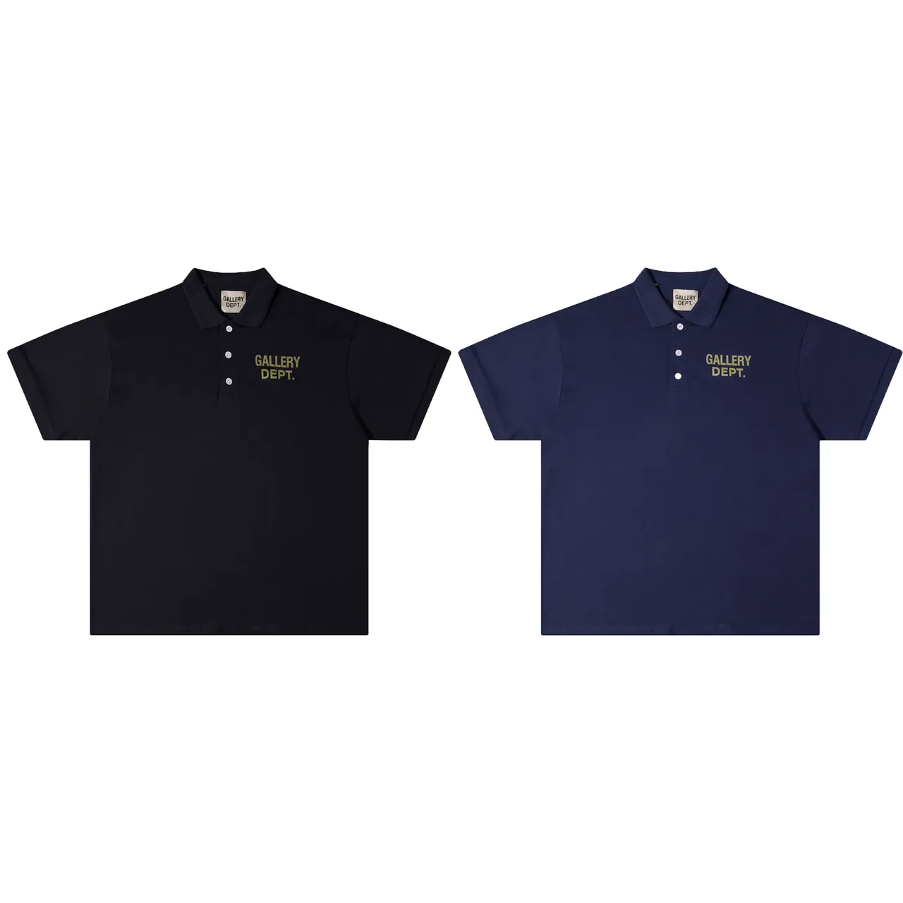 Gallery Dept Embroidered Logo Black Navy Polo Shirt