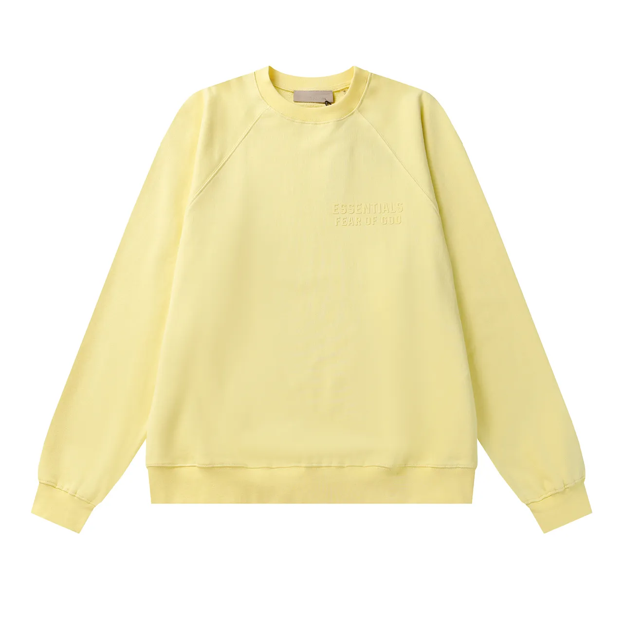 Fear of God Essentials Black Raglan Sleeves Embroidered Chest Logo Sweater
