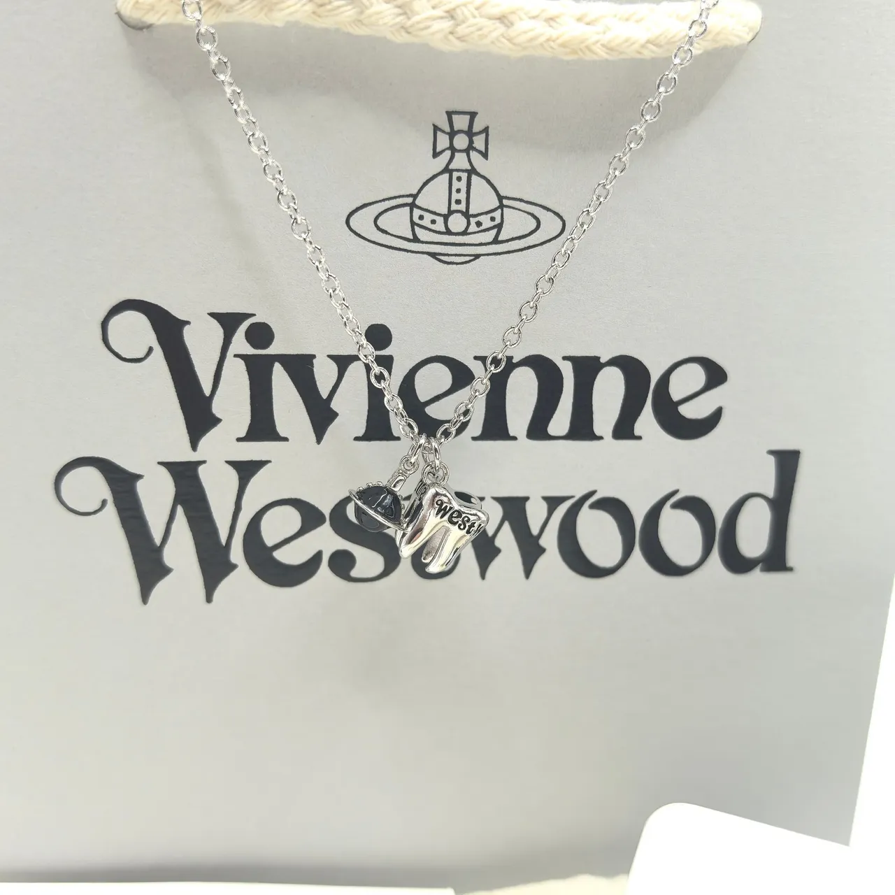 Vivienne Westwood Orb Shoe Charm Gold Silver Chain-Link High-Heeled Necklace