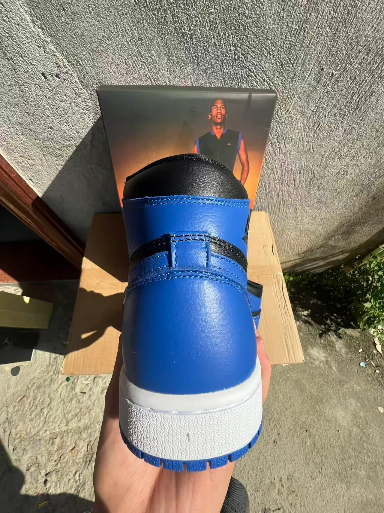 Air Jordan 1 Black Royal Blue Leather Basketball Shoes