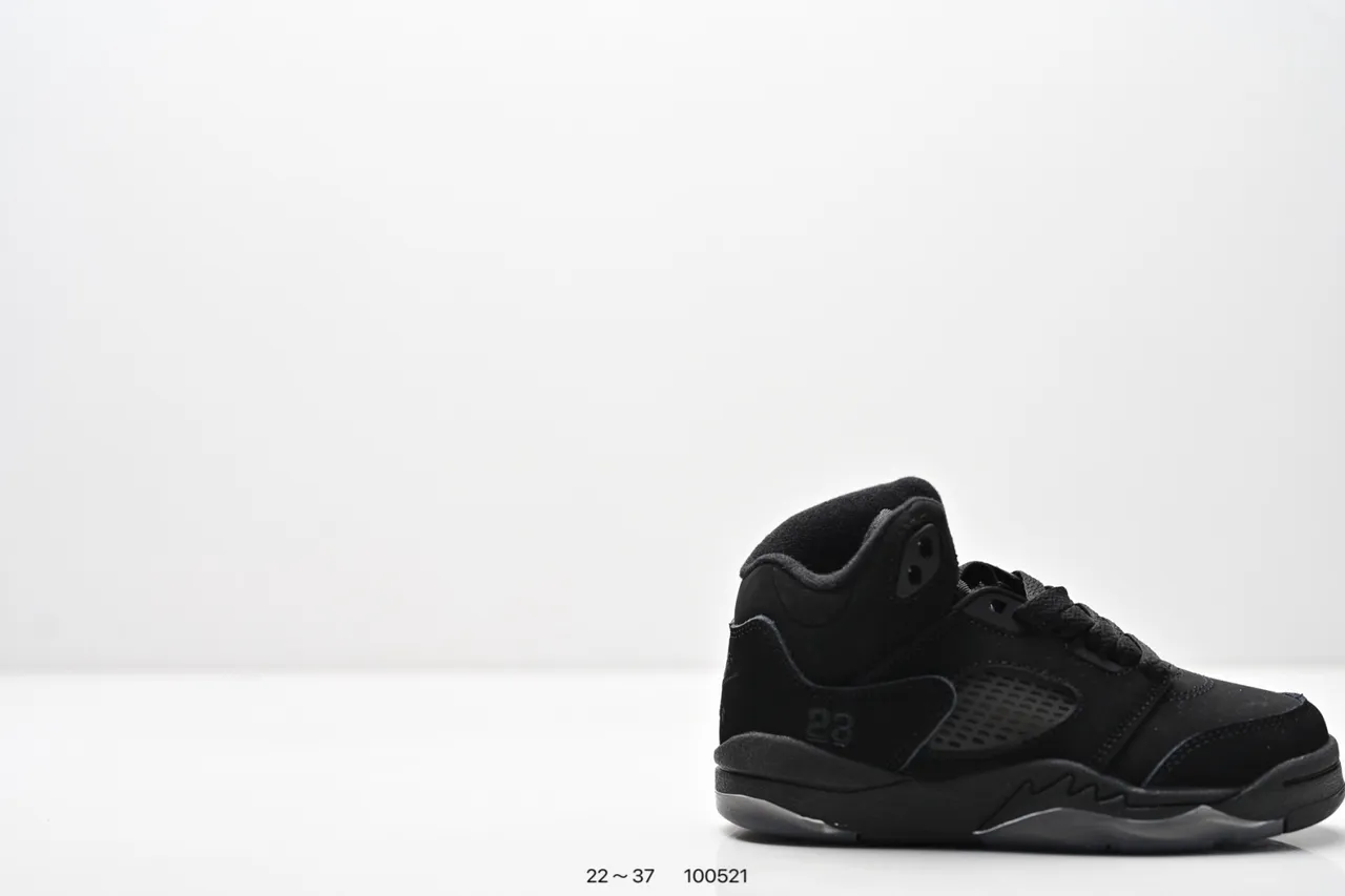 Air Jordan 5 Black Red '75' Kids Basketball Shoes