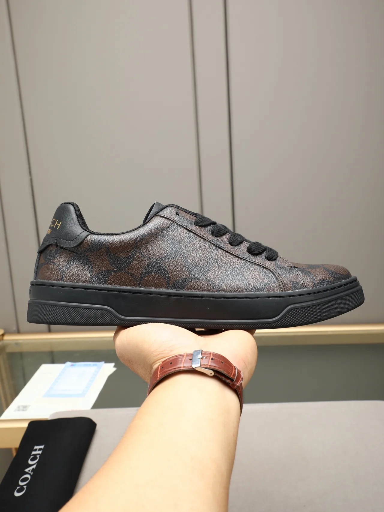 Coach Monogrammed Leather Low-Top Lifestyle Sneakers