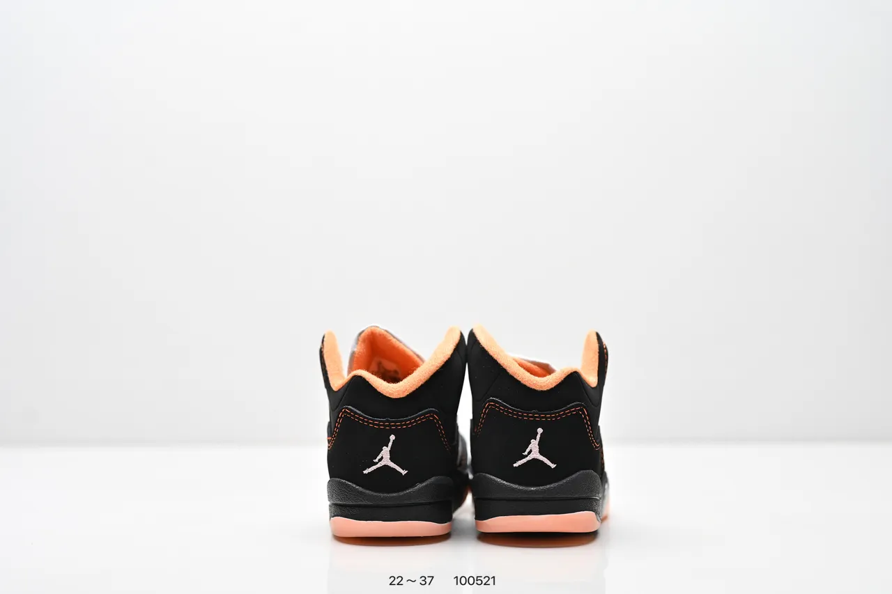Air Jordan 5 Black Red '75' Kids Basketball Shoes