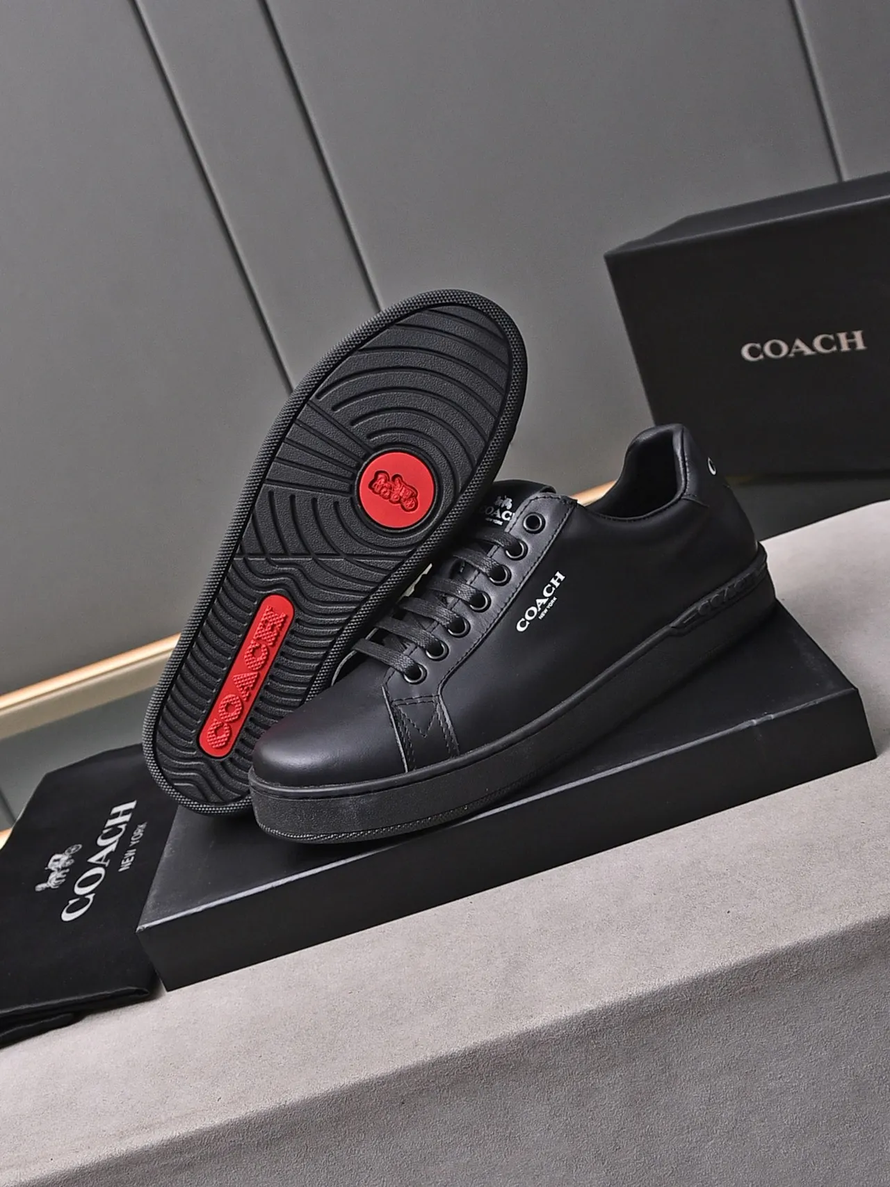 Coach Black Leather Lifestyle Sneakers