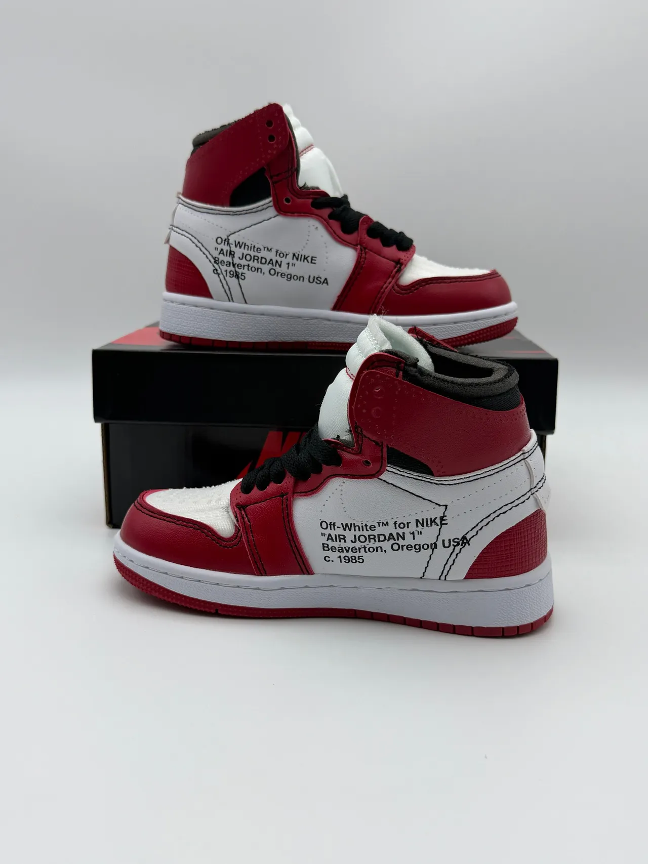Air Jordan 1 Red White High-Top Perforated Toe Basketball Shoes