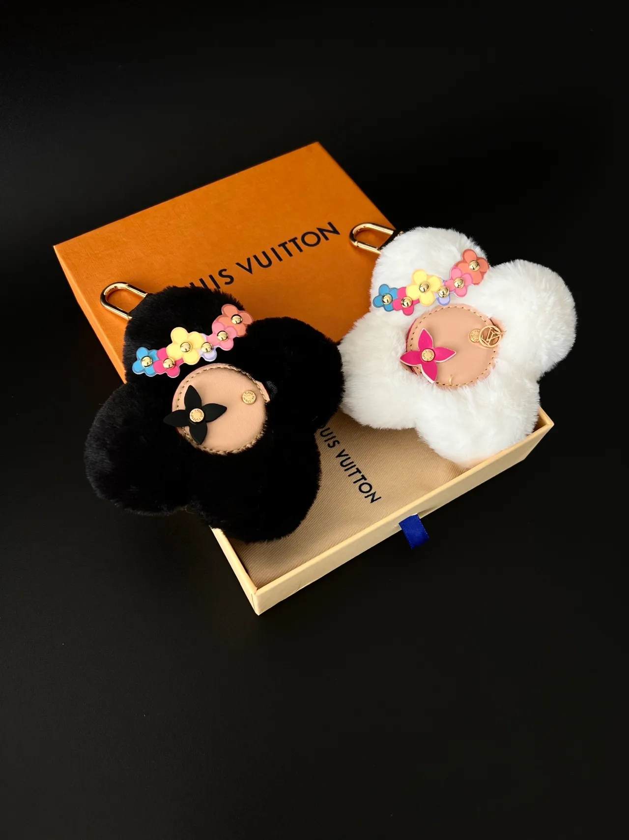 Louis Vuitton Multicolor Fluffy Faux Fur Flower-Shaped Crossbody Bag