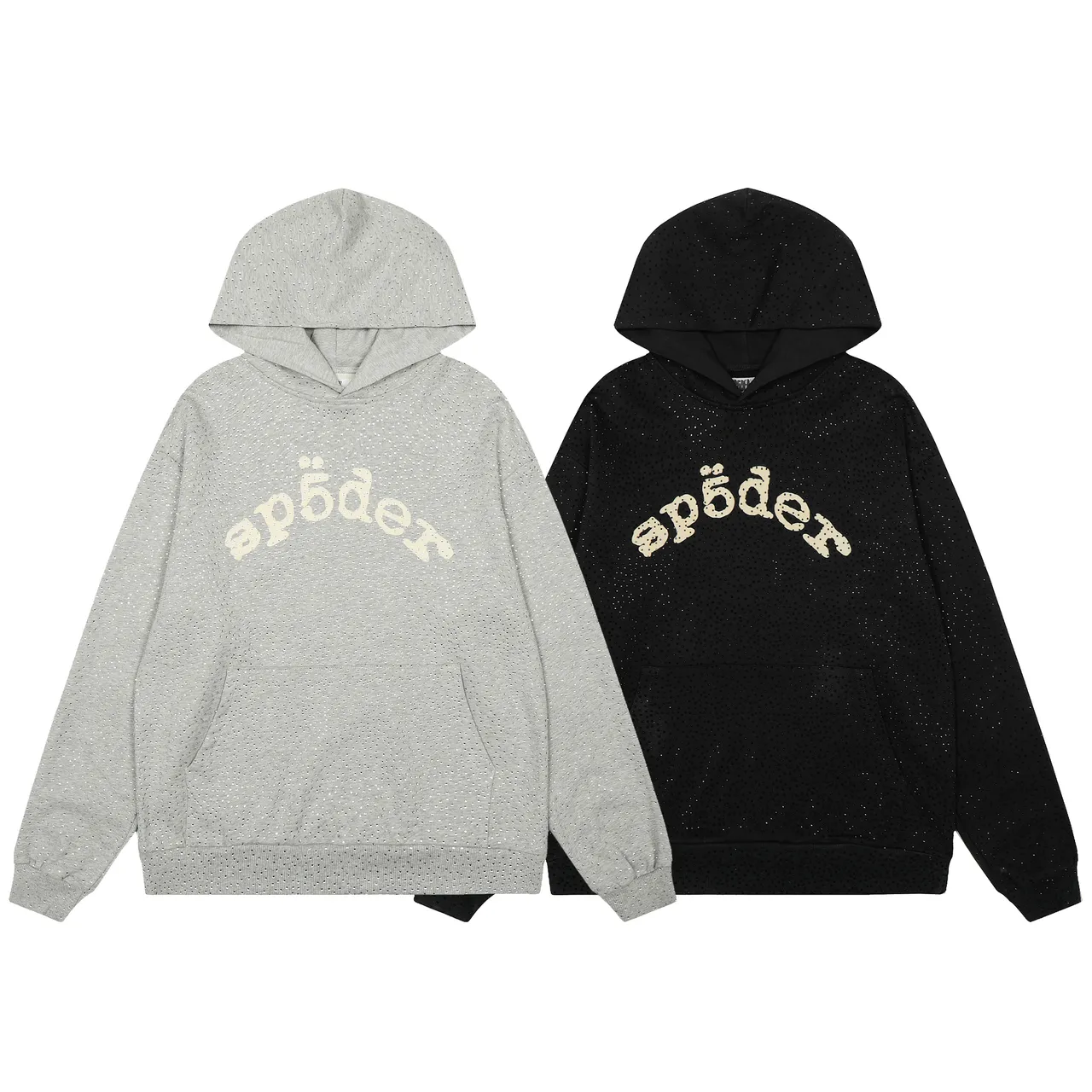 Sp5der Red Perforated Fabric Texture Arched Embroidered Logo Tracksuit