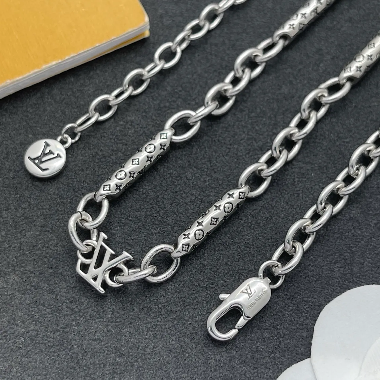 Louis Vuitton Monogram Chain Silver-Tone Link Necklace