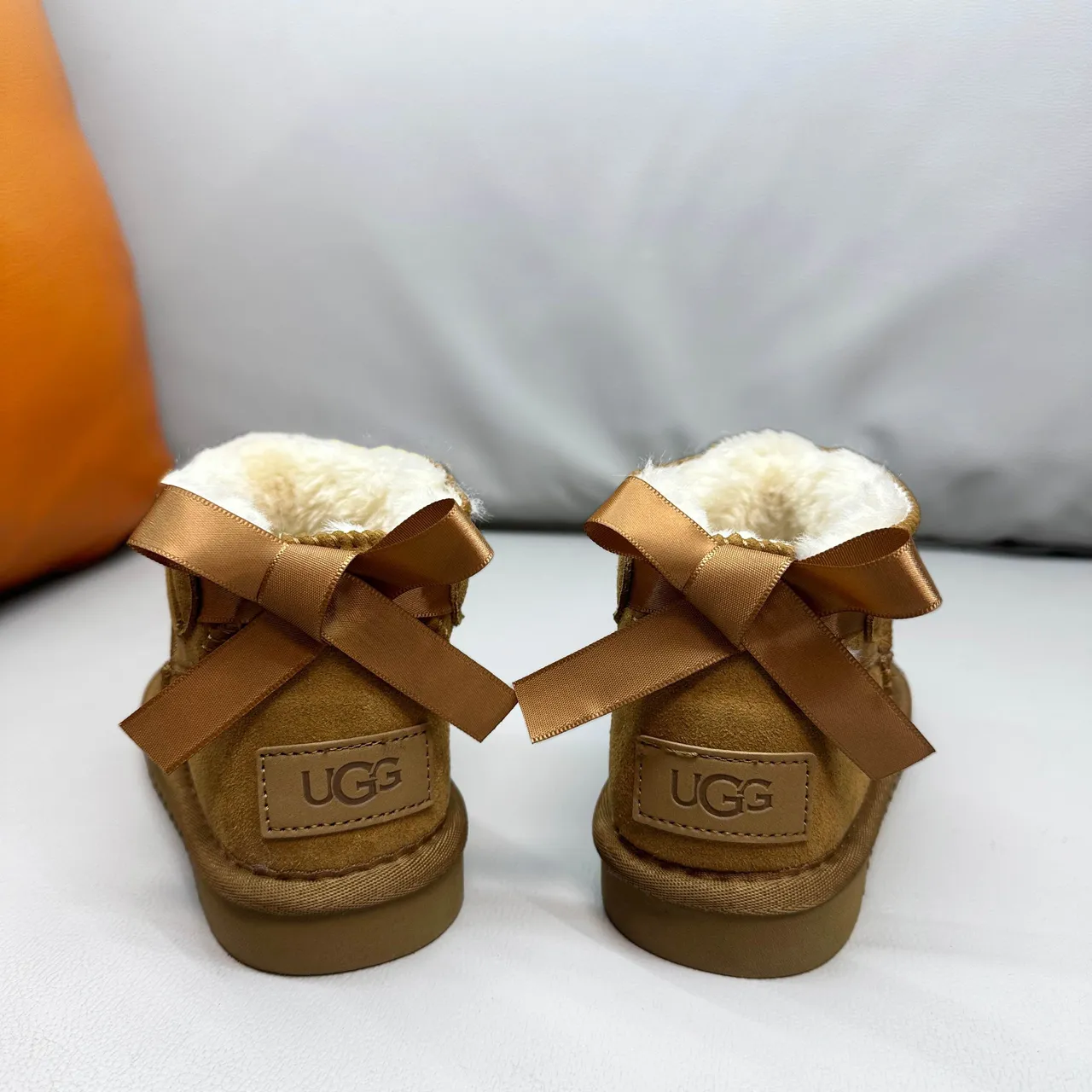 UGG Classic Mini Tan Suede Shearling-Lined Snow Boots