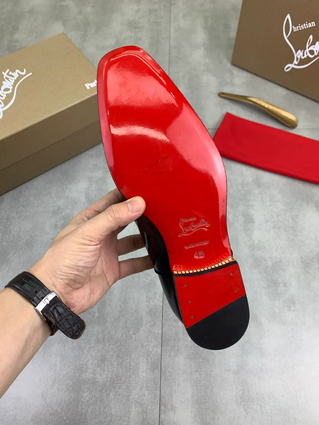 Christian Louboutin Patent Leather Cap Toe Oxford Shoes