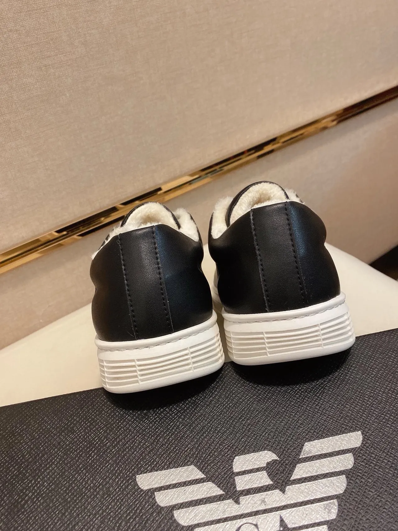 Emporio Armani Original Jeans Black Leather Lifestyle Sneakers