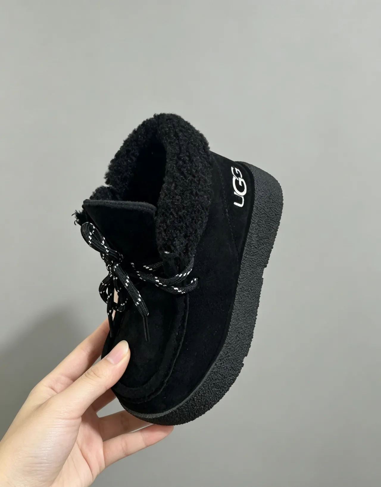 UGG Platform Shearling-Lined Suede Ankle Snow Boots