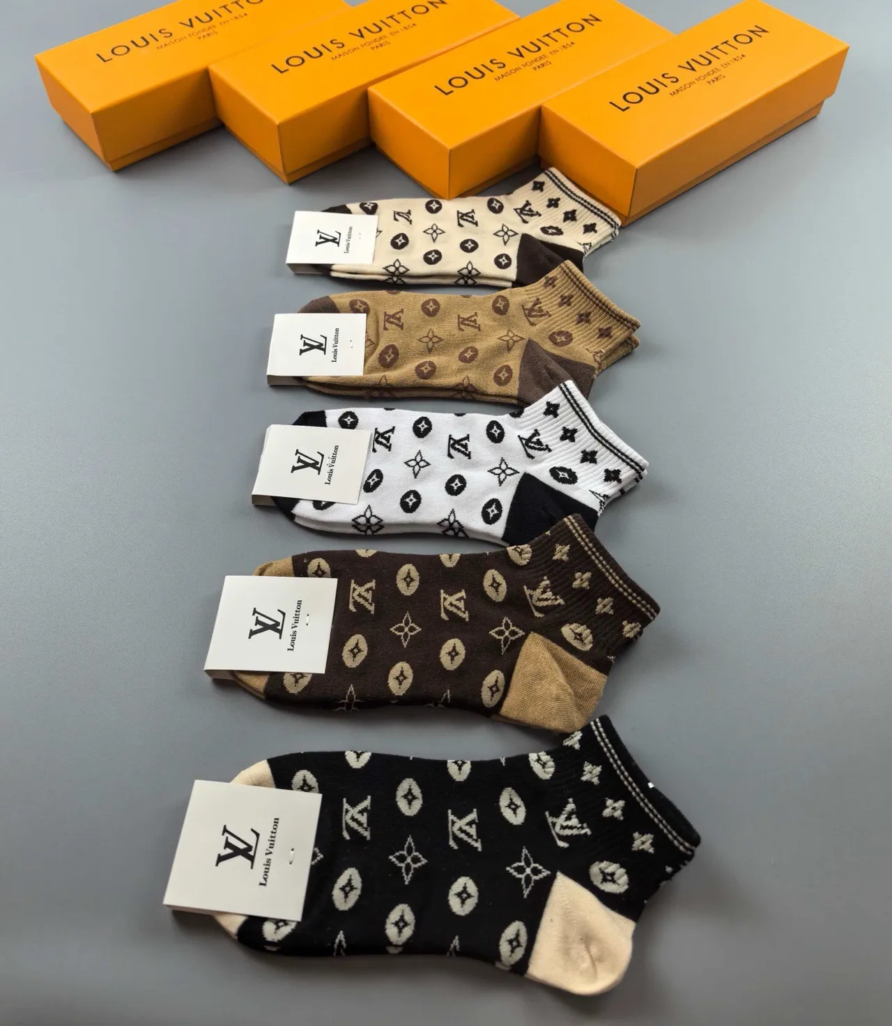 Louis Vuitton Monogram-Print Crew Socks