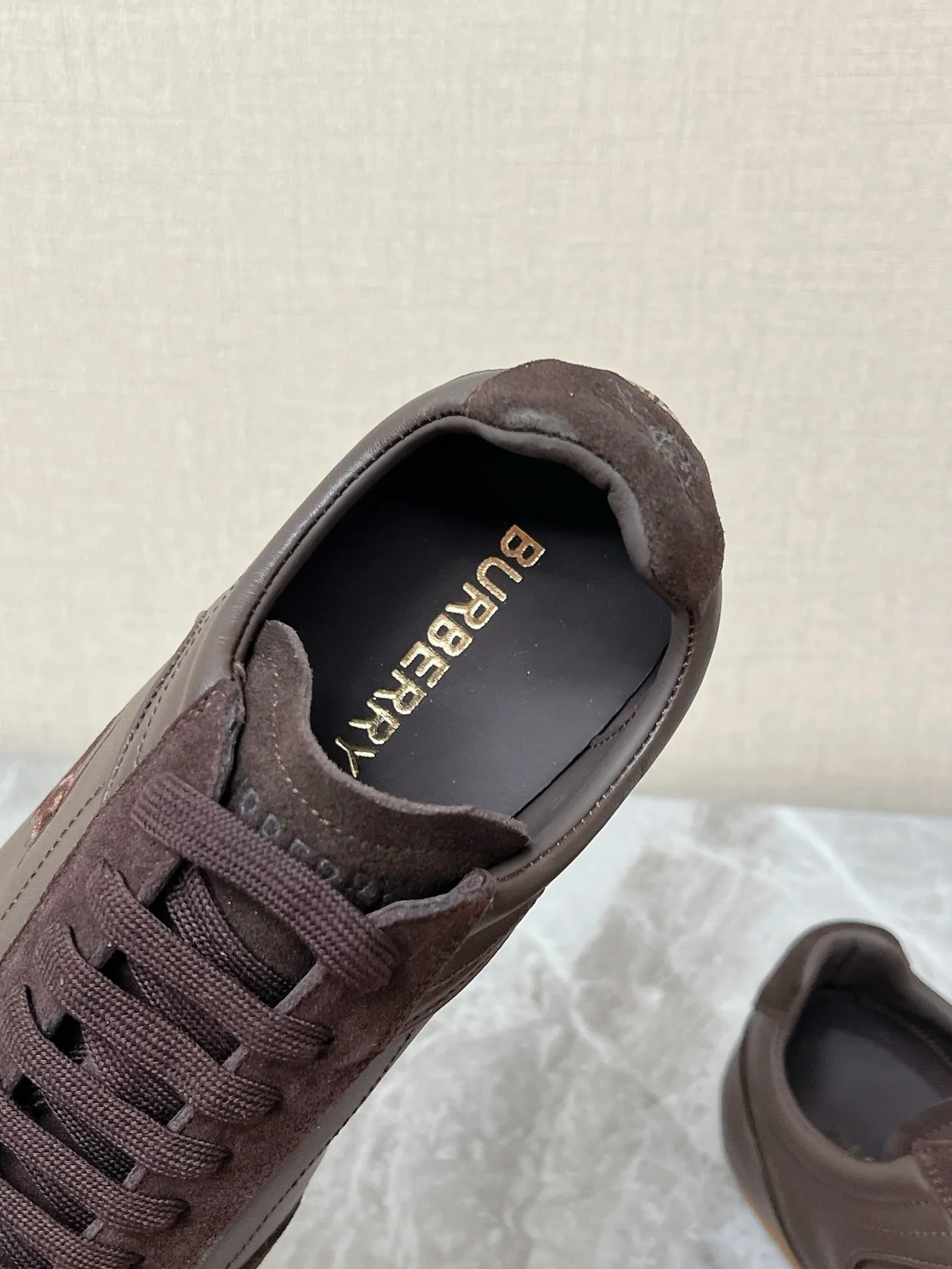 Burberry Knight Brown Suede and Leather Lifestyle Sneakers