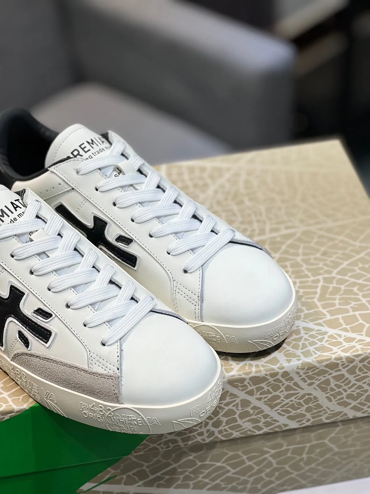 Premiata Riviera White Black Gray Lifestyle Sneakers