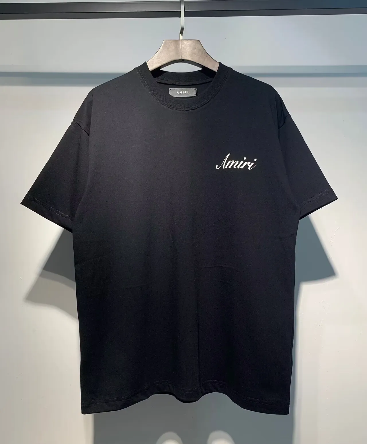 Amiri Script Logo Black and White Oversized T-Shirt