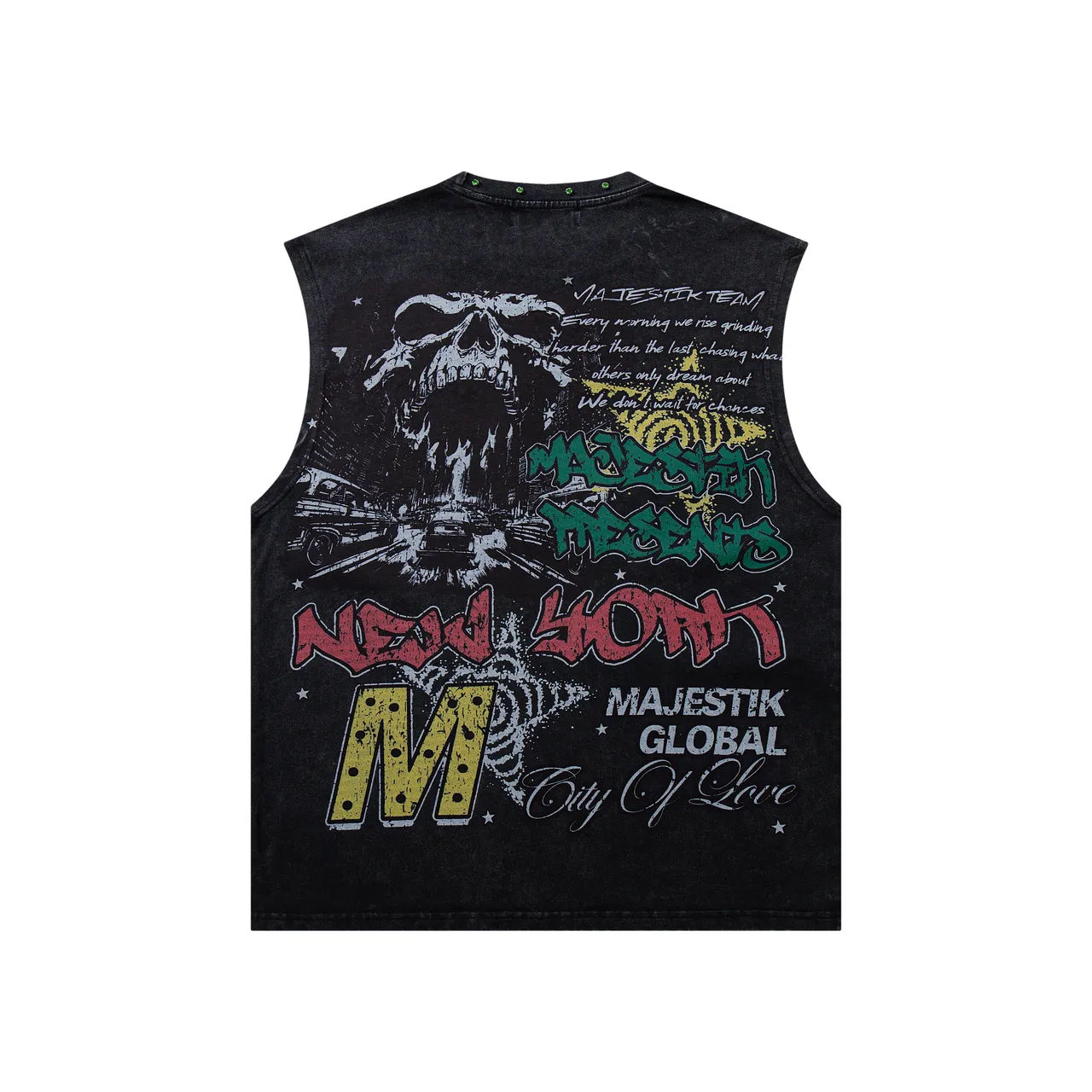 MAJESTIK Graphic-Print Sleeveless Vest Top