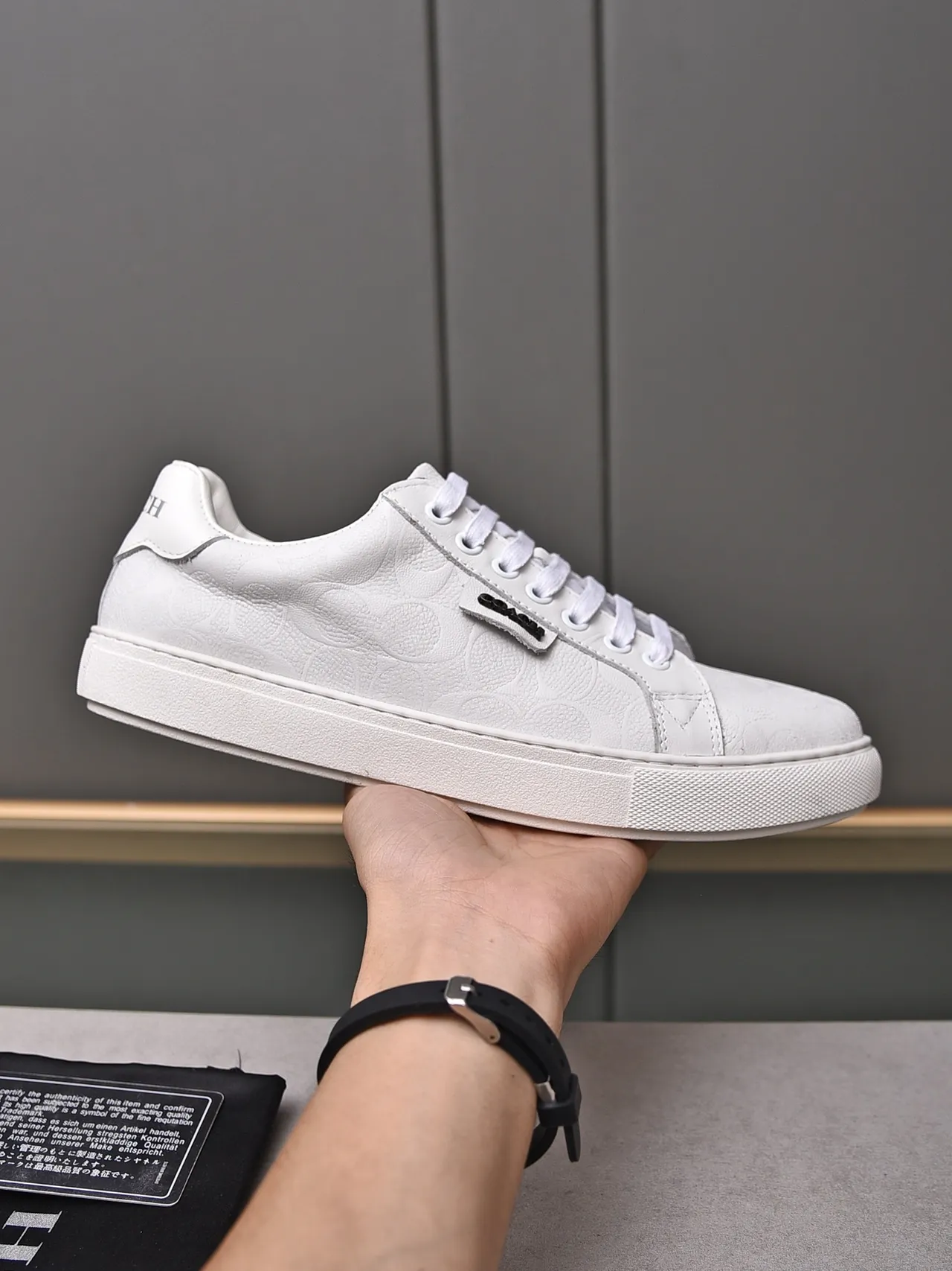 Coach Embossed Leather Low-Top Lifestyle Sneakers