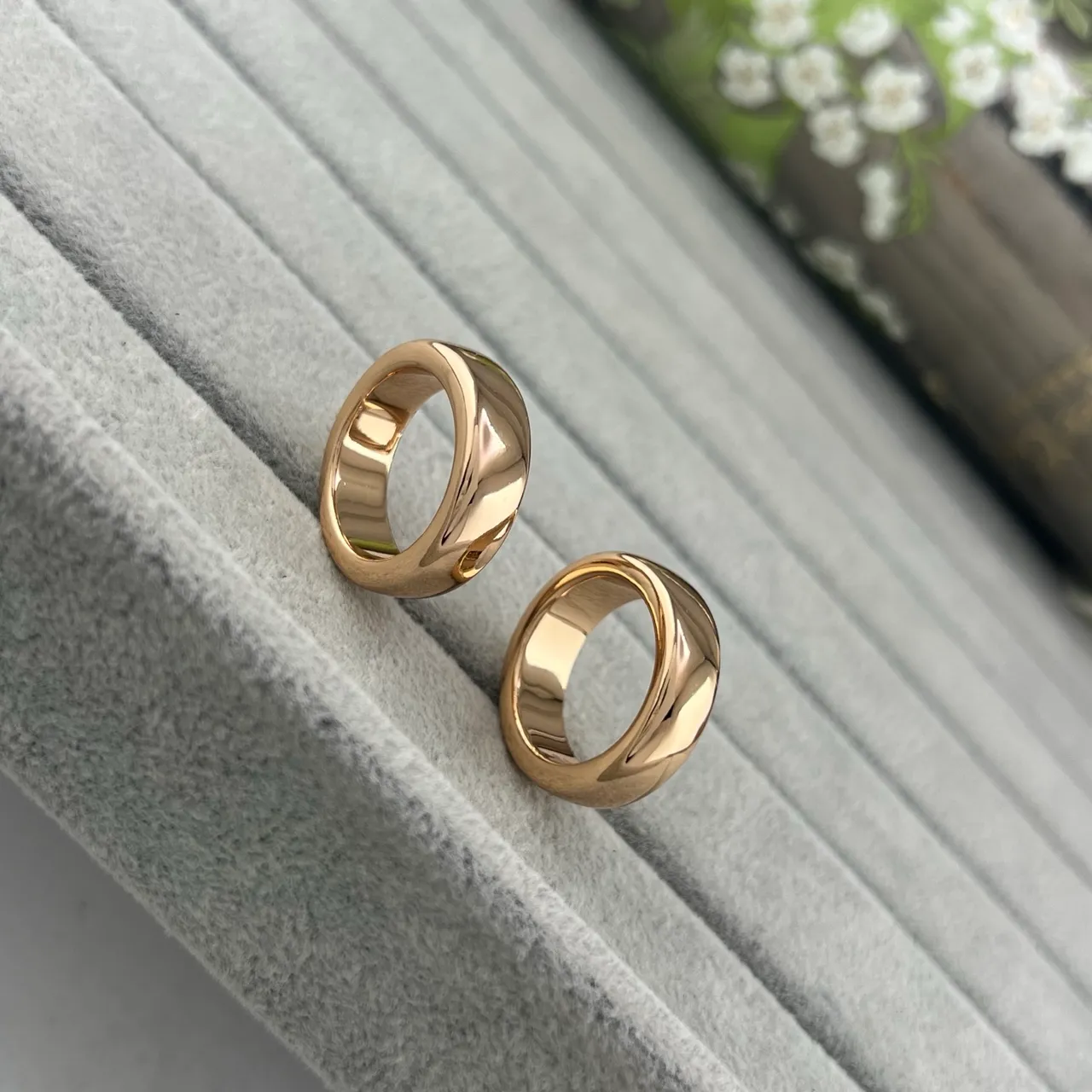 Polished Gold-Tone Minimalist Smooth Band Rings