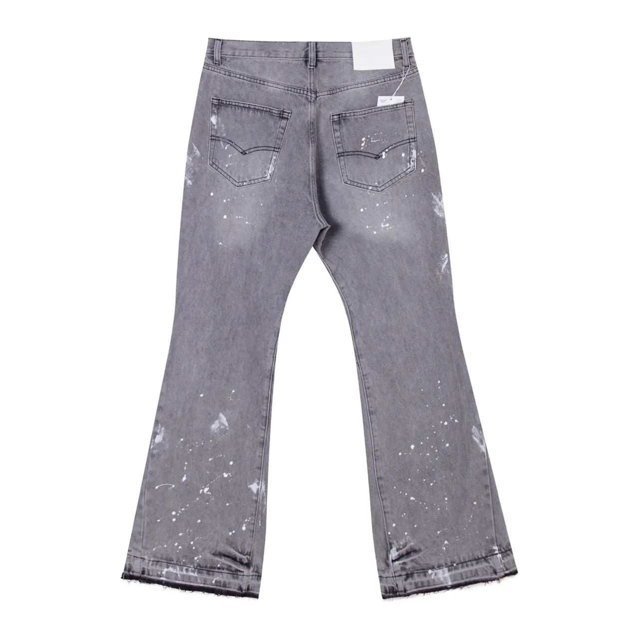 Levi's Paint-Splatter Distressed Gray Flared Jeans