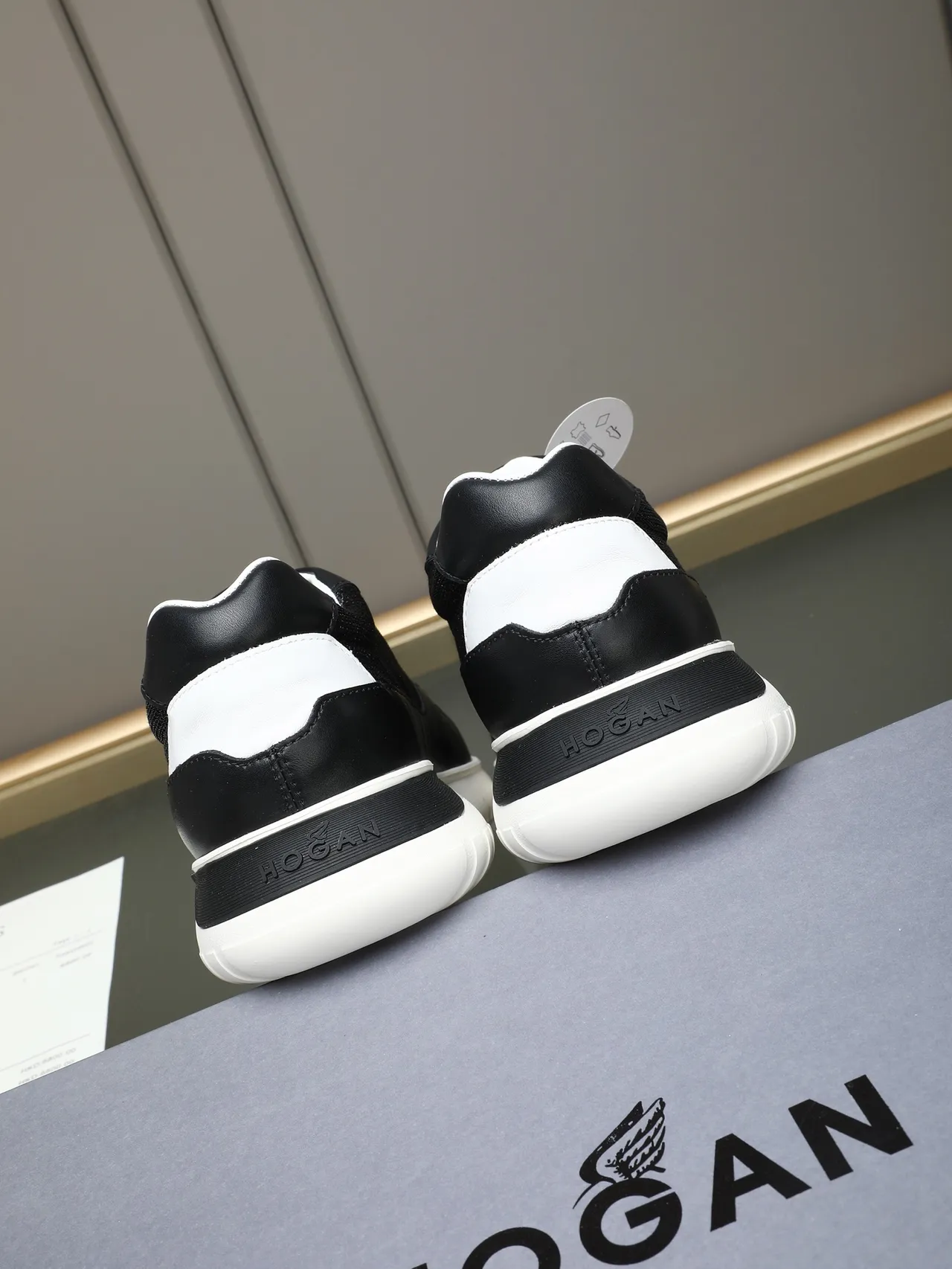 Hogan H-Series Black and White Logo-Accented Lifestyle Sneakers