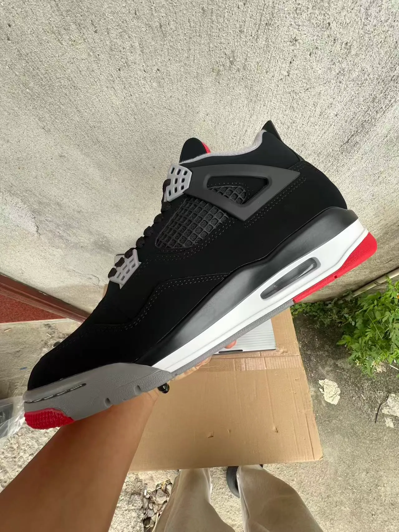 Air Jordan 4 Black Red Gray Basketball Shoes