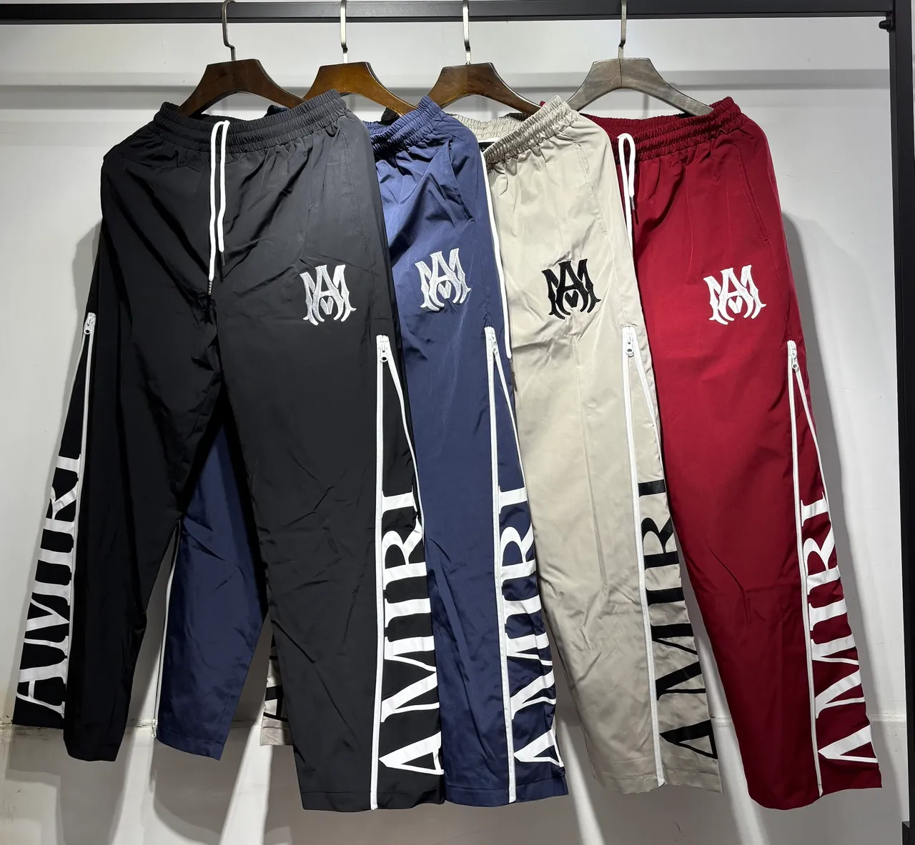 Amiri Track Pant Black White Side-Zip Pants